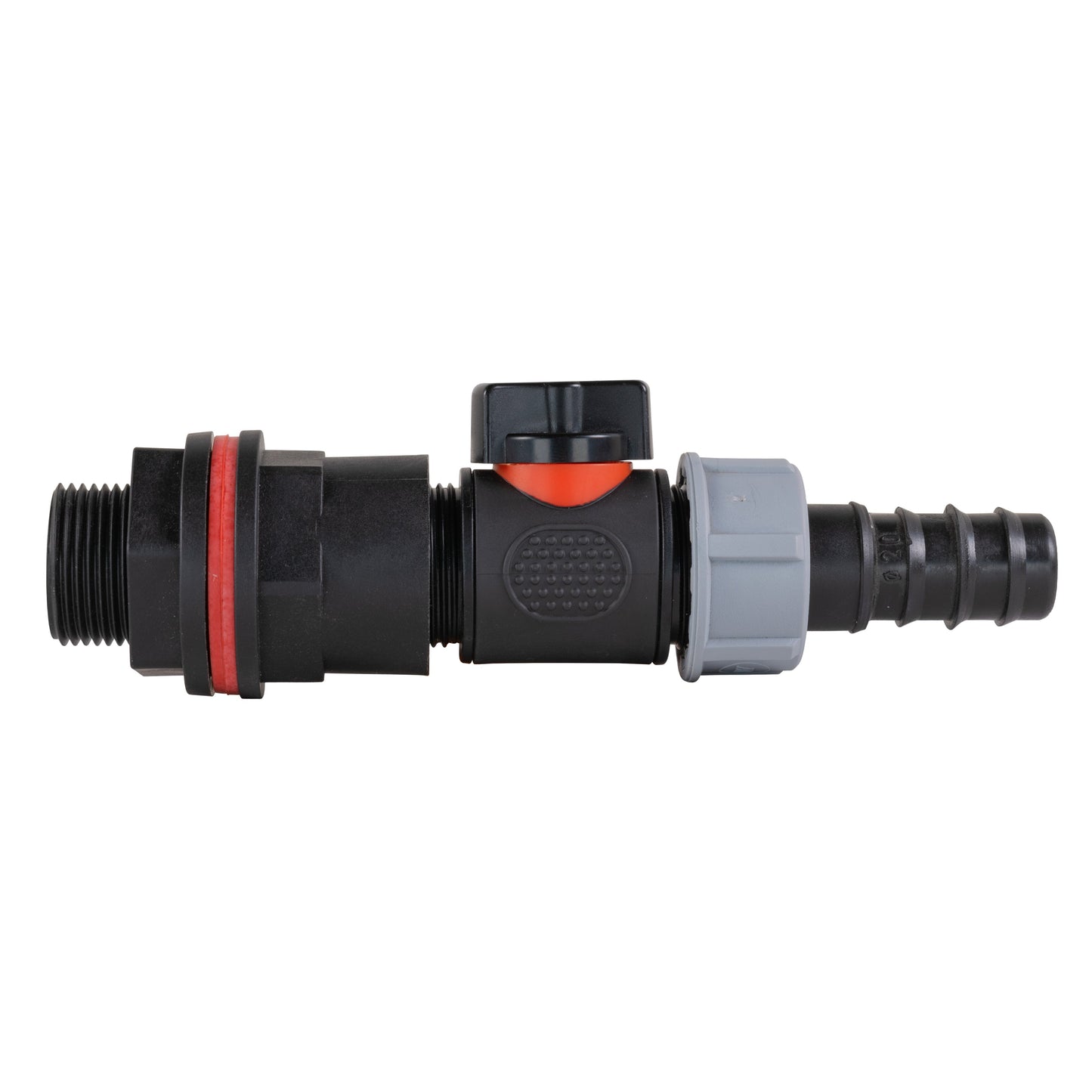 Water Butt Kit 3/4in with In-Line Valve + 3/4in Barb and Drill Bit