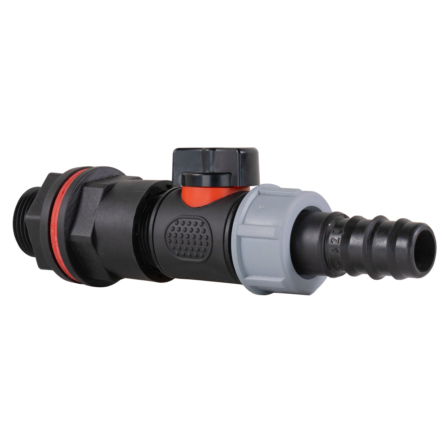 Water Butt Kit 3/4in with In-Line Valve + 3/4in Barb and Drill Bit