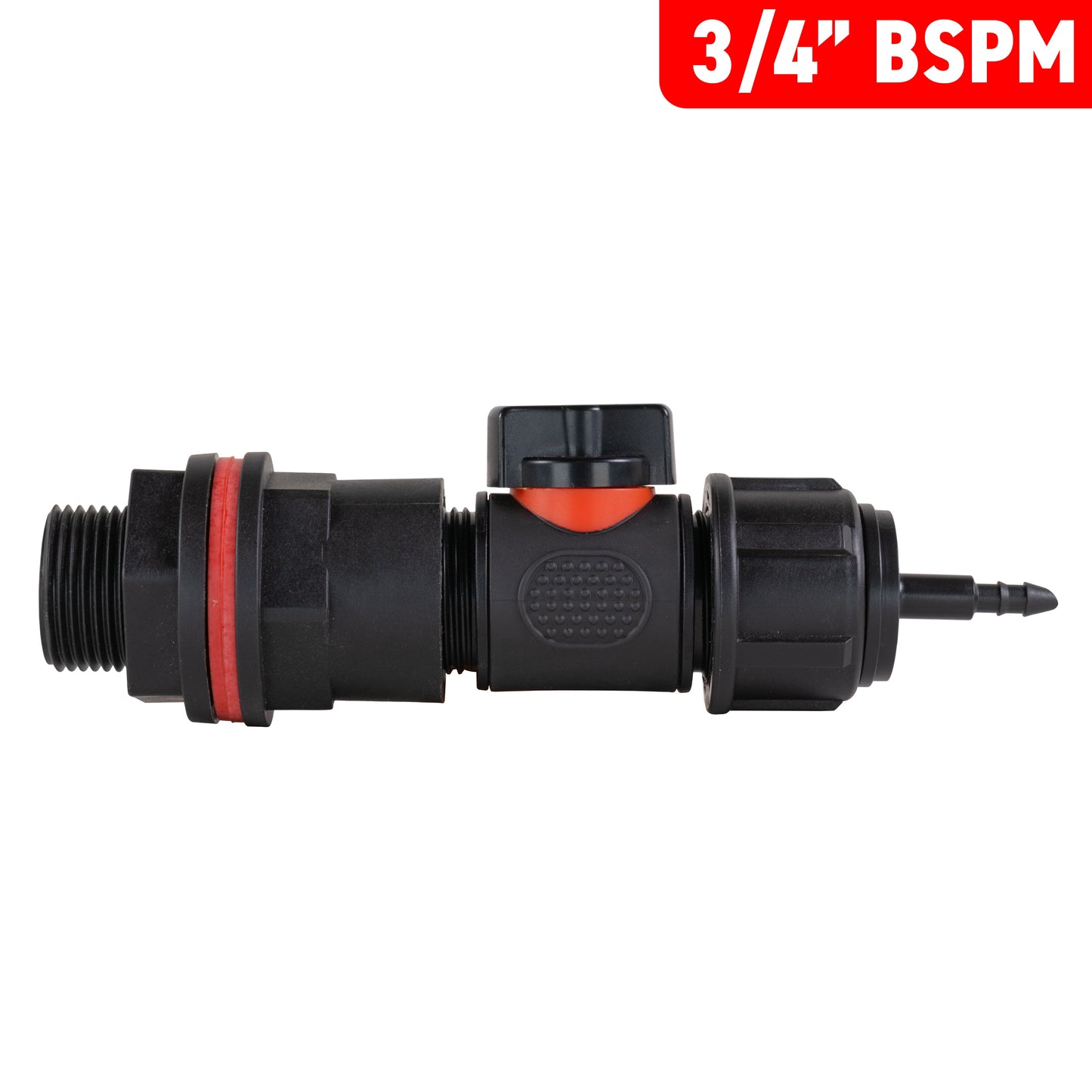 Water Butt Kit 3/4in with In-Line Valve + 4mm Micro Barb and Drill Bit