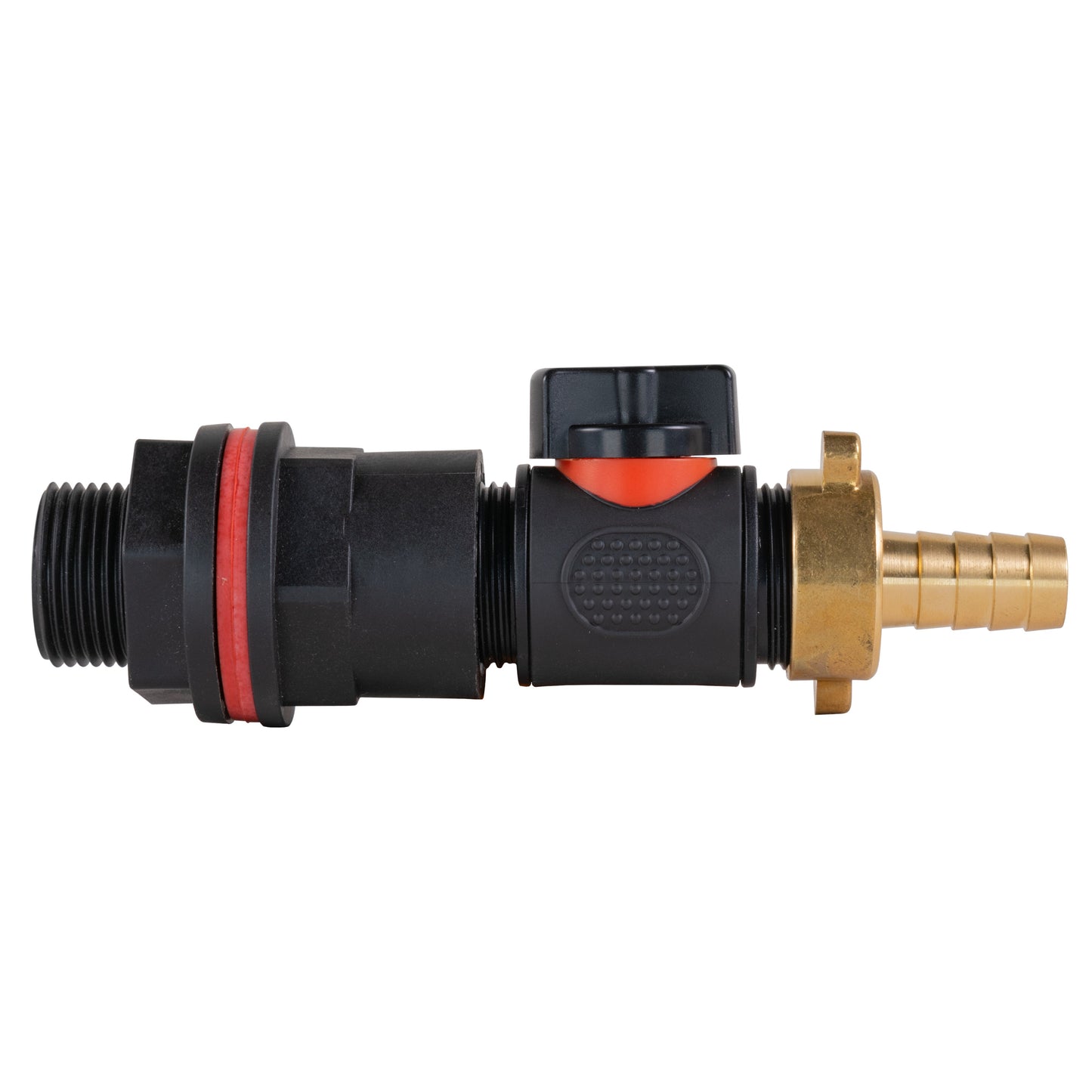 Water Butt Kit 3/4in with In-Line Valve + 13mm Brass Barb for Hose Connector Set