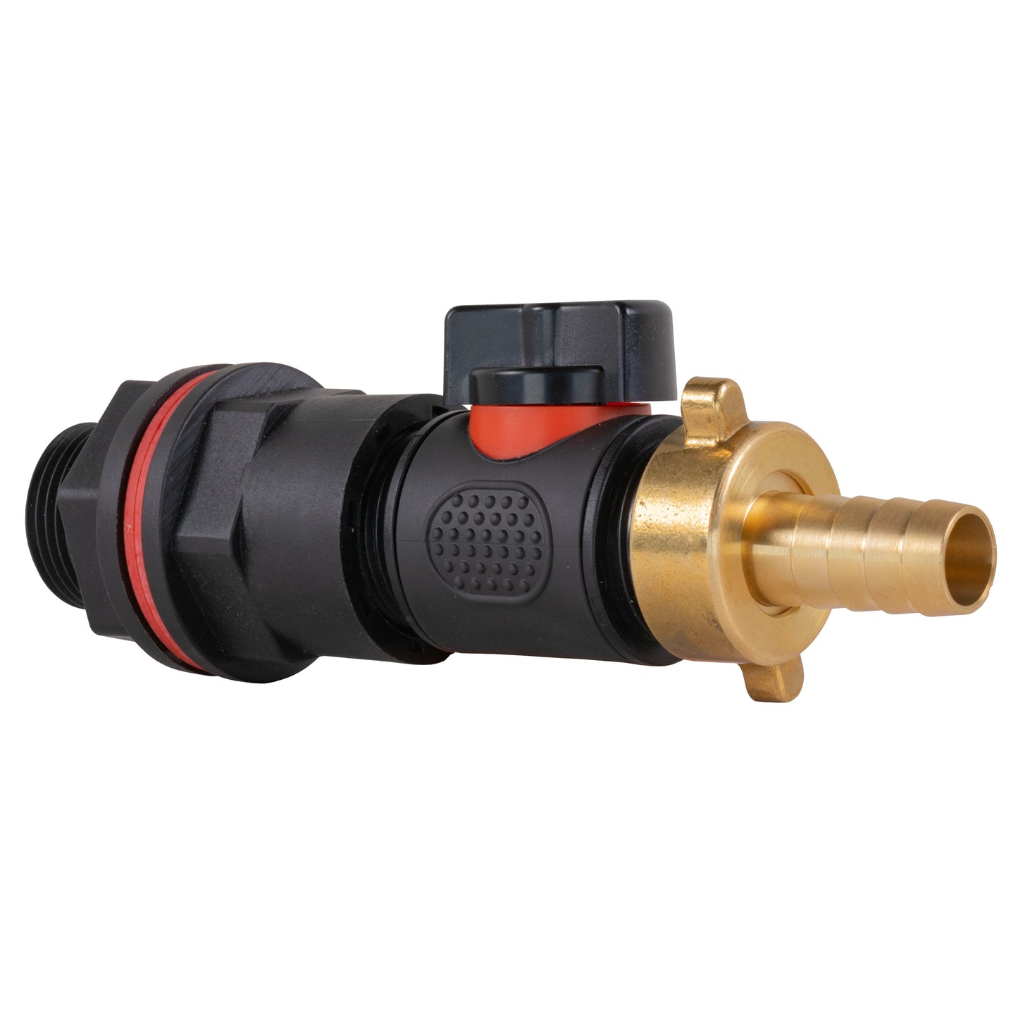 Water Butt Kit 3/4in with In-Line Valve + 13mm Brass Barb and Drill Bit