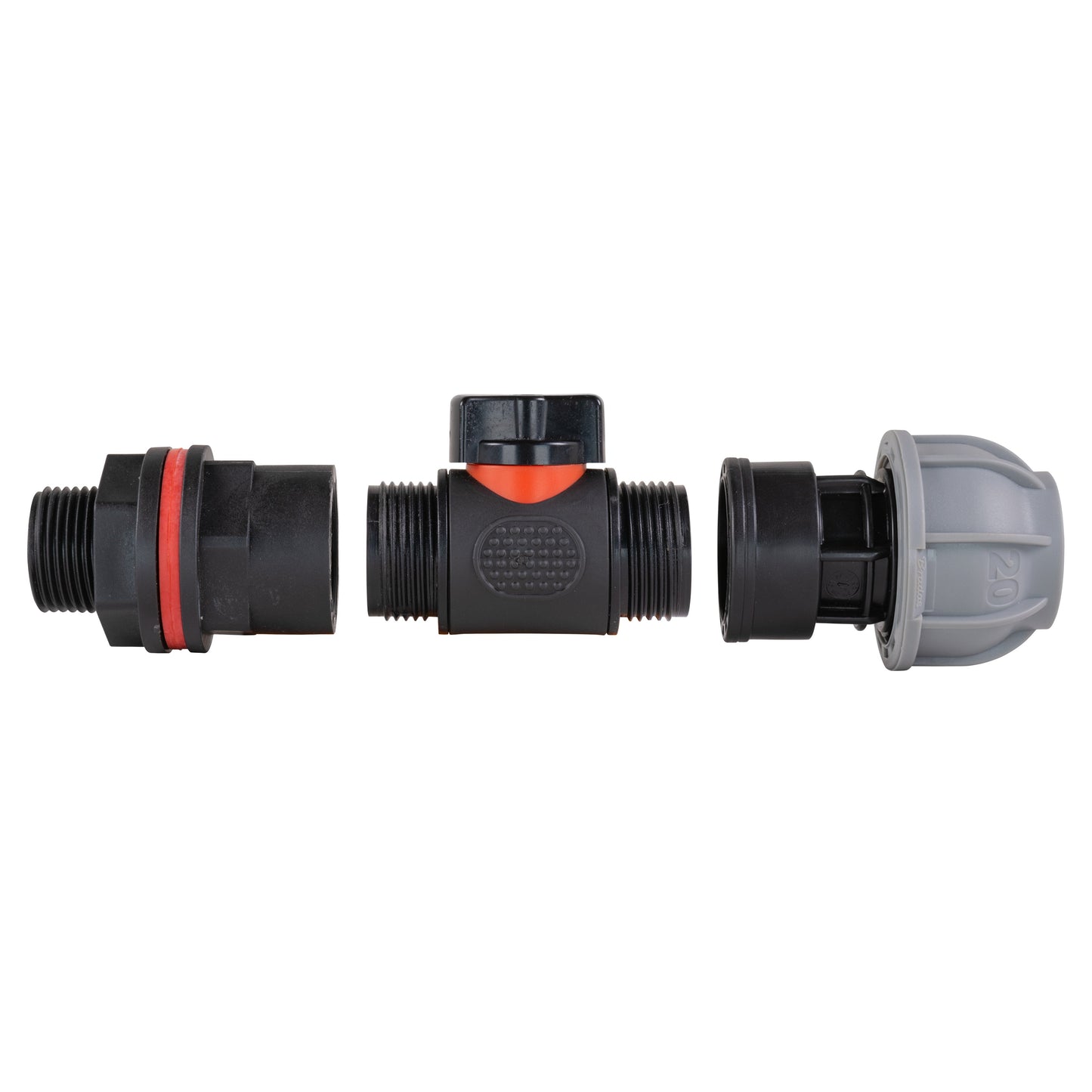 Water Butt Kit 3/4in with In-Line Valve + 25mm MDPE Joiner for Hose Pipe Fitting