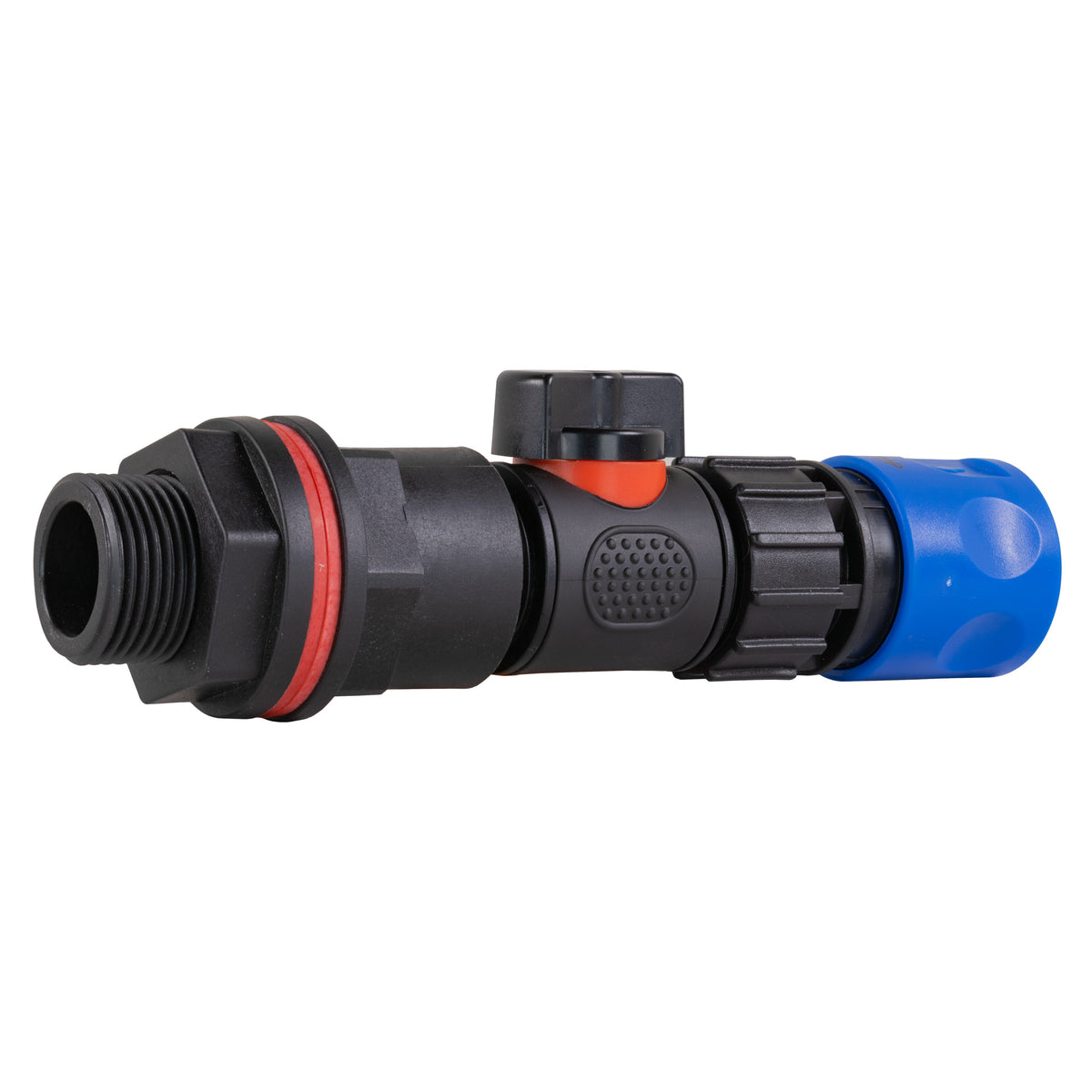 Water Butt Kit 3/4" with In-Line Valve + Female Quick Connector Blue