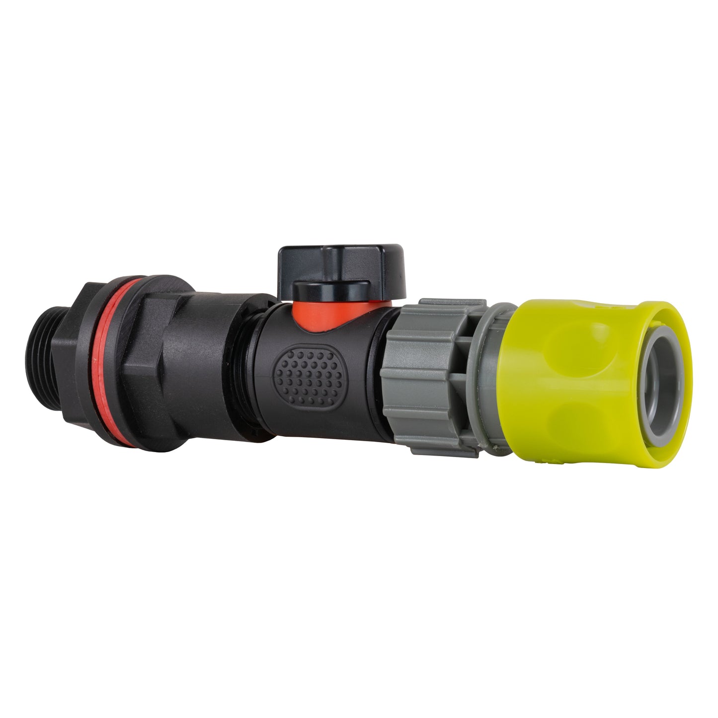 Water Butt Kit 3/4in with In-Line Valve + Female Quick Connector Lime