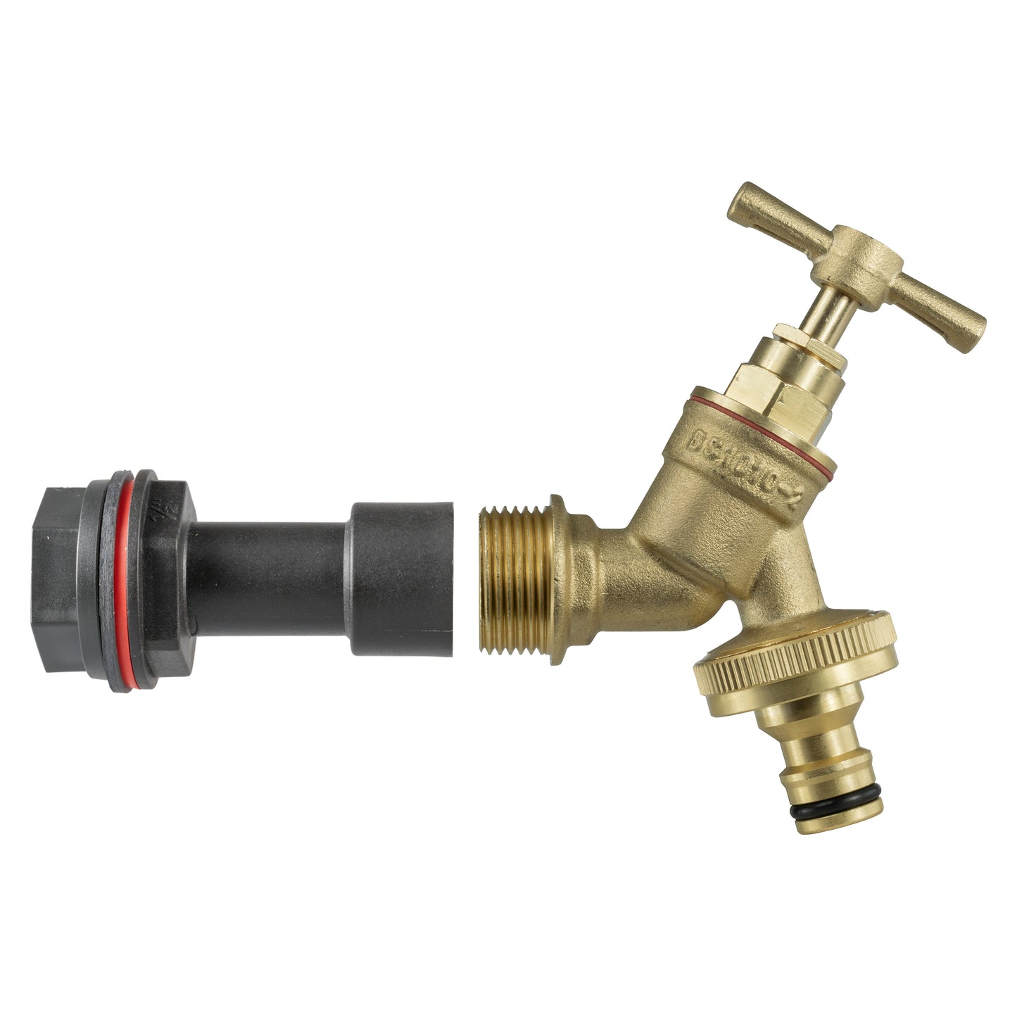 Water Butt Extension Kit 1/2in with Brass Quick Connect Tap and Drill Bit