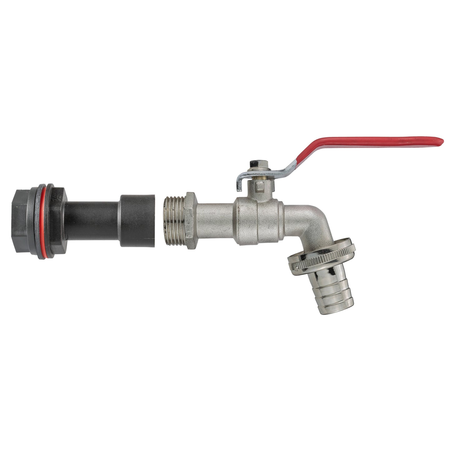 Water Butt Extension Kit 1/2in with Barbed Lever Tap and Drill Bit Tap Adapter