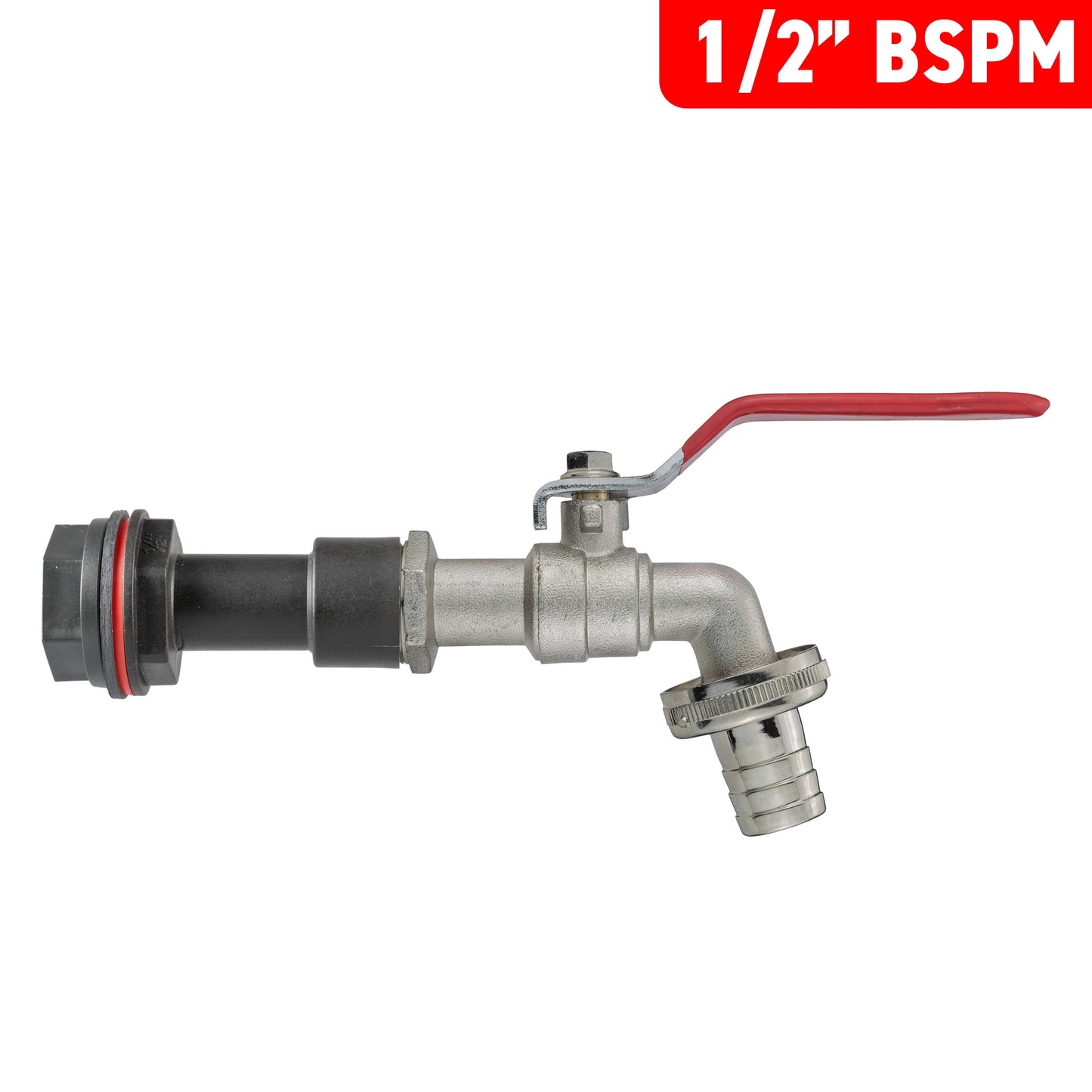 Water Butt Extension Kit 1/2in with Barbed Lever Tap and Drill Bit Tap Adapter