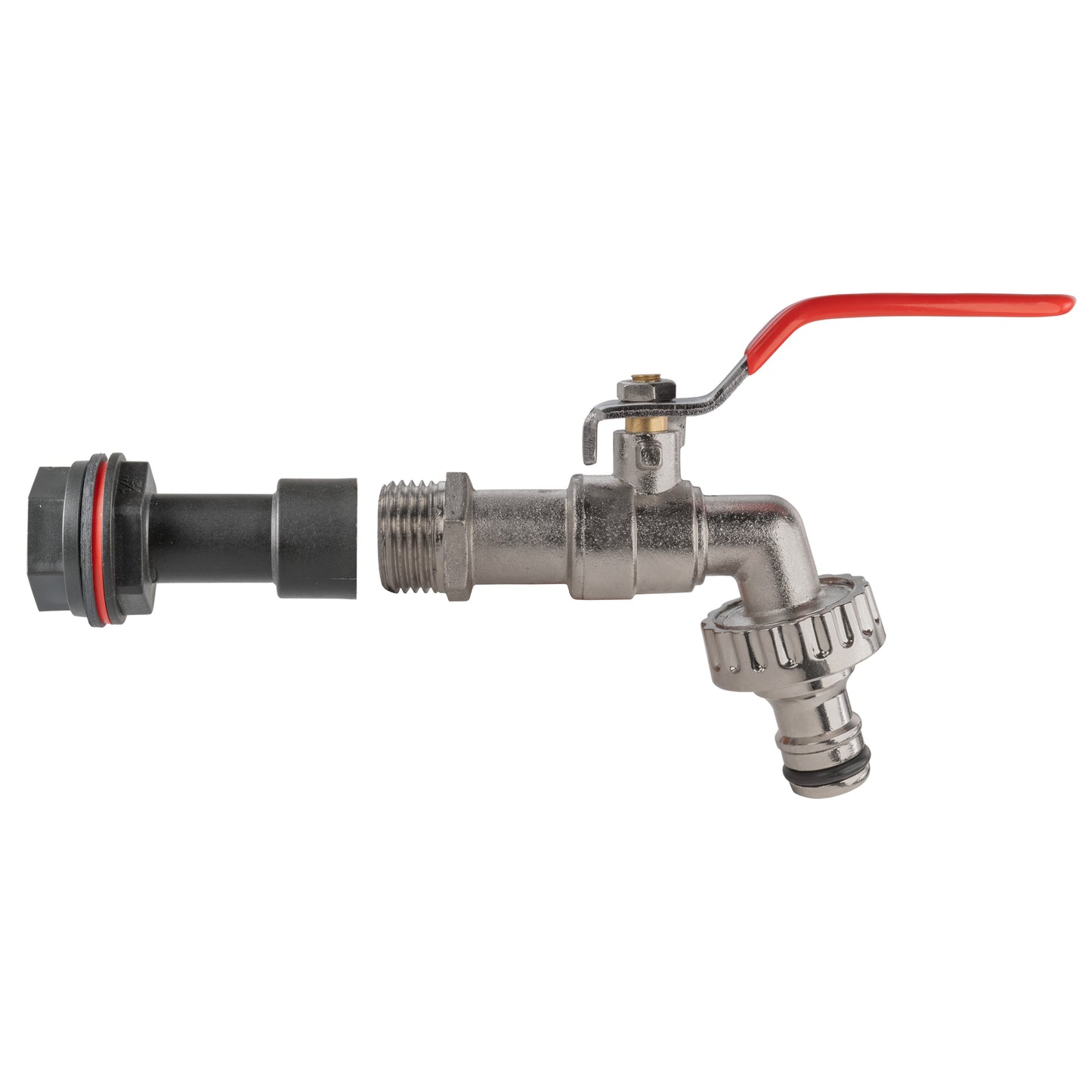Water Butt Extension Kit 1/2in with Quick Connect Lever Tap and Drill Bit