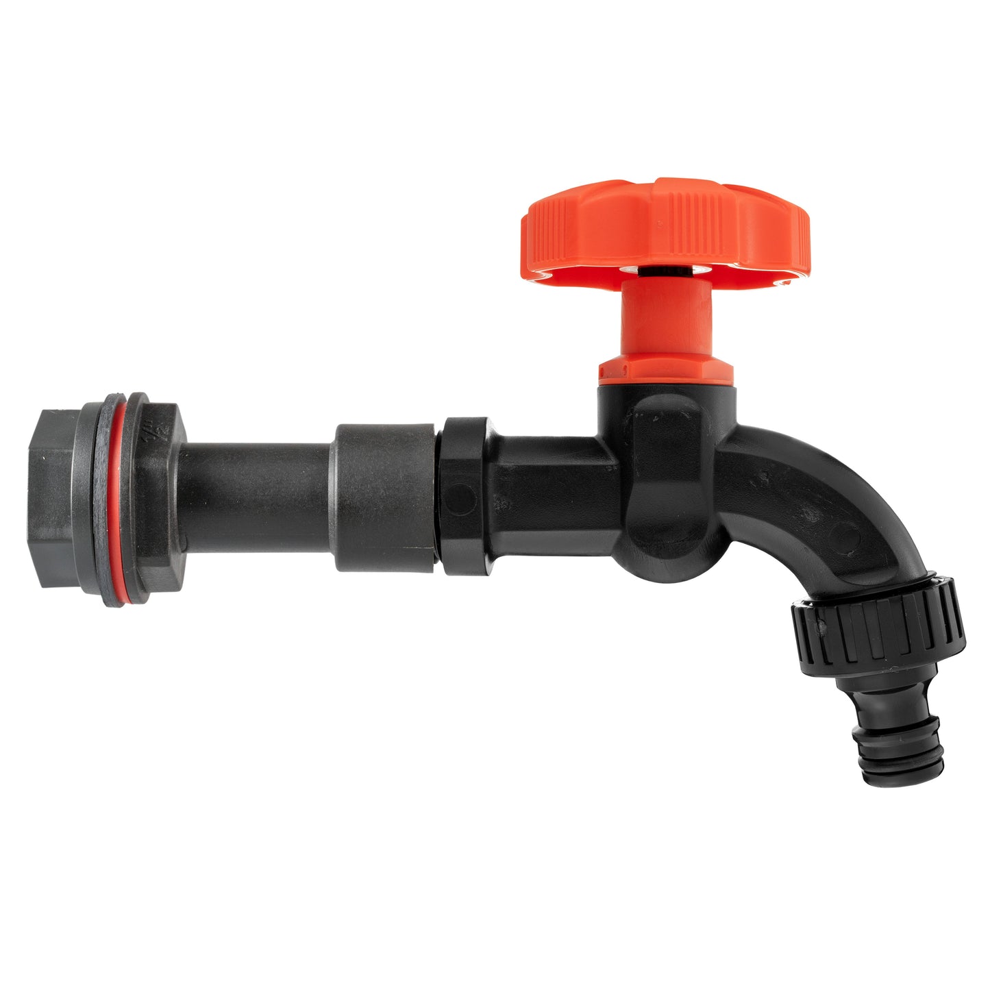 Water Butt Extension Kit 1/2in with Black Dial Tap and Drill Bit Water Connector