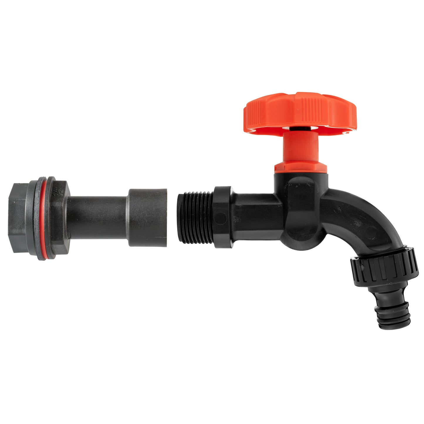 Water Butt Extension Kit 1/2in with Black Dial Tap Hose Pipe Fitting Tap Adapter