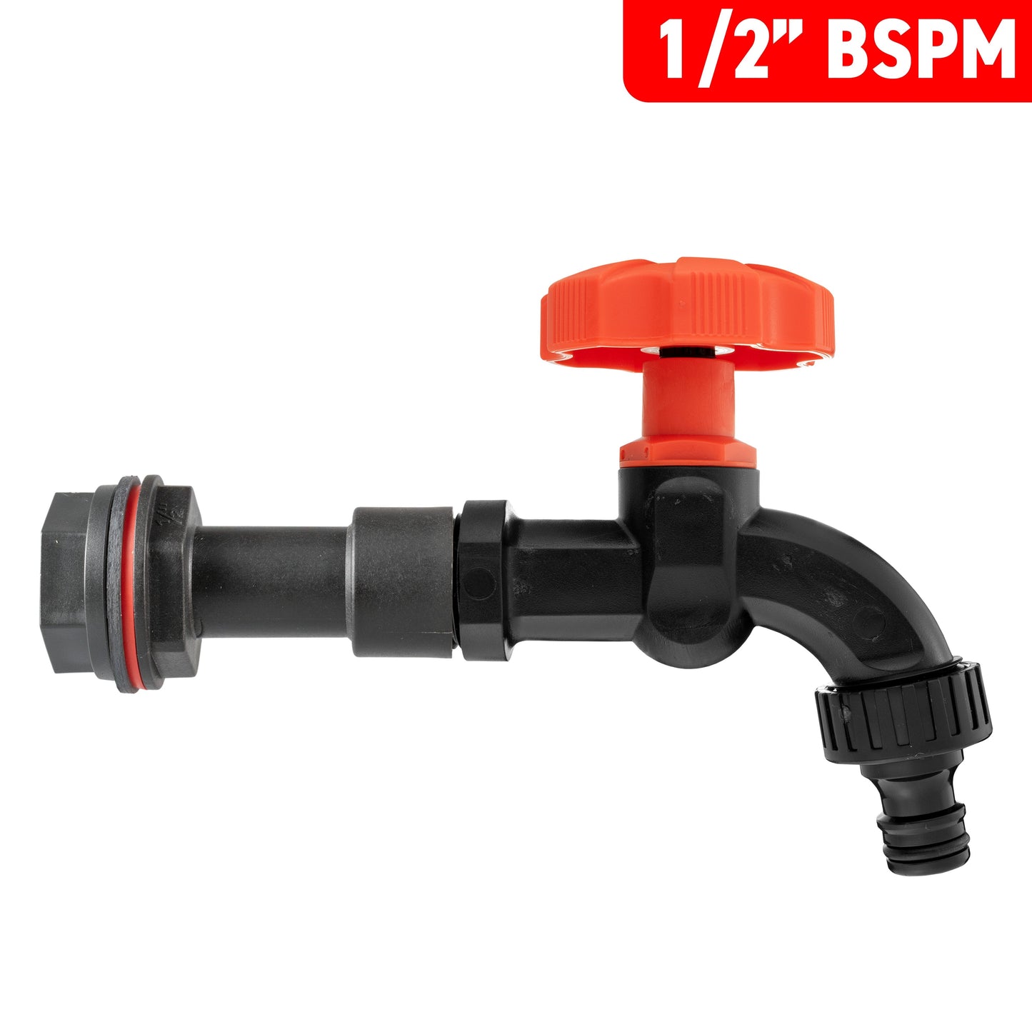 Water Butt Extension Kit 1/2in with Black Dial Tap and Drill Bit Water Connector