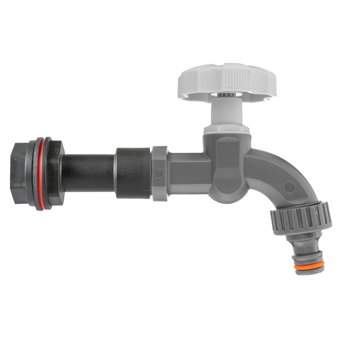 Water Butt Extension Kit 1/2in with Grey Dial Tap Hose Connector Set Tap Adapter