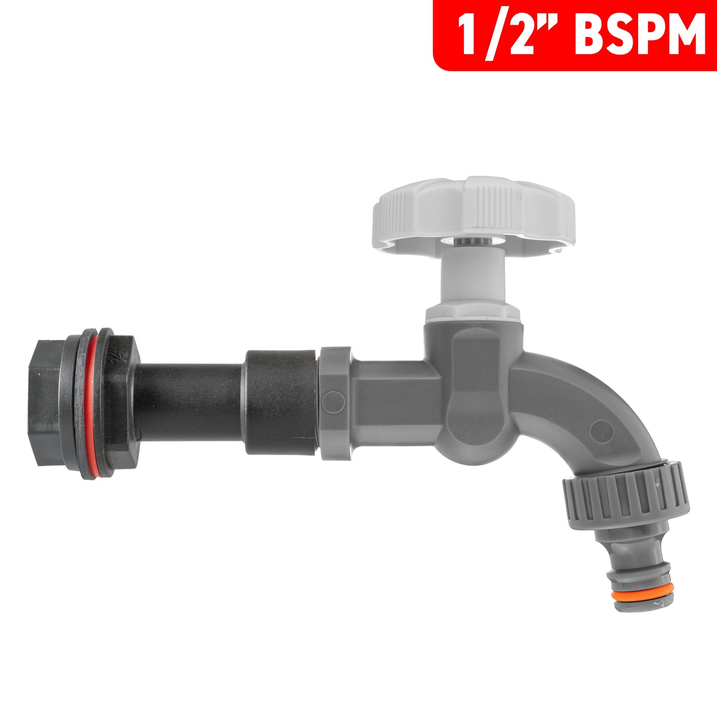 Water Butt Extension Kit 1/2in with Grey Dial Tap Hose Connector Set Tap Adapter