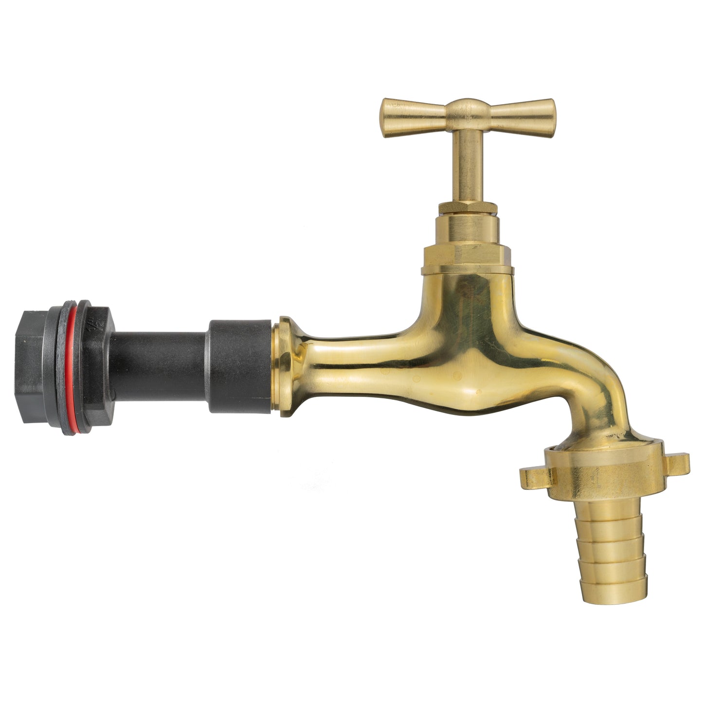 Water Butt Extension Kit 1/2in with 15mm Barbed Polished Brass Tap Tap Adapter