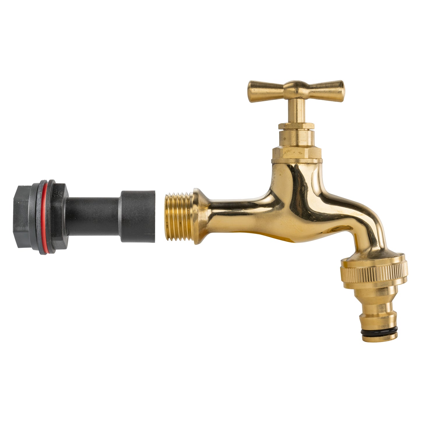 Water Butt Extension Kit 1/2in with Quick Connect Polished Brass Tap Tap Adapter