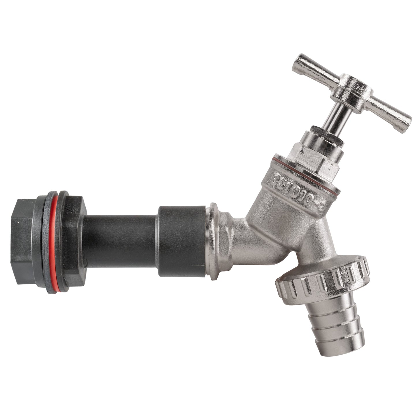 Water Butt Extension Kit 1/2in with Nickel Plated Barbed Tap and Drill Bit