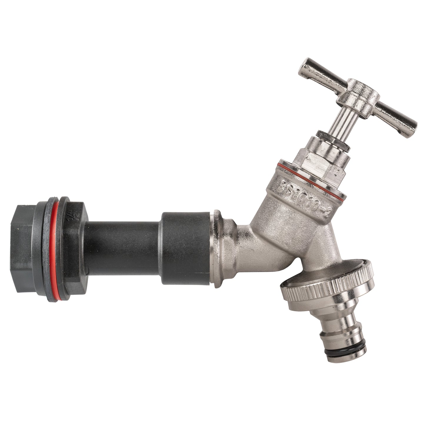 Water Butt Extension Kit 1/2in with Nickel Plated Quick Connect Tap and Drill Bi