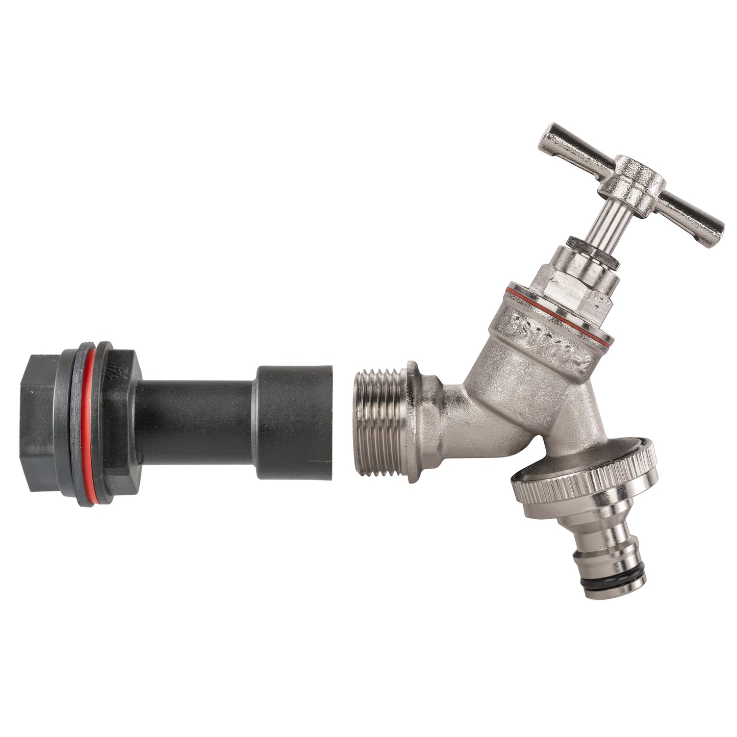 Water Butt Extension Kit 1/2in with Nickel Plated Quick Connect Tap and Drill Bi