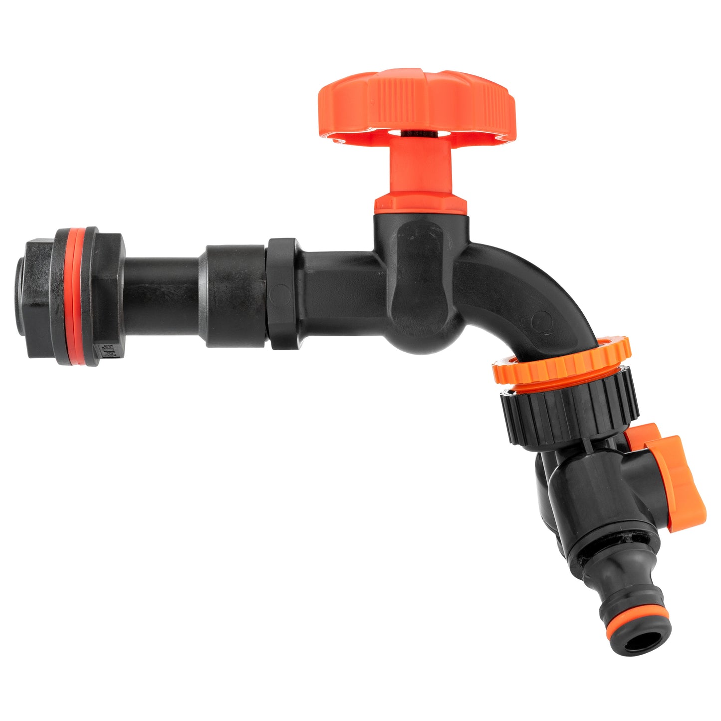 Water Butt Extension Kit 1/2in with Black Dial Tap + Two-Way Splitter