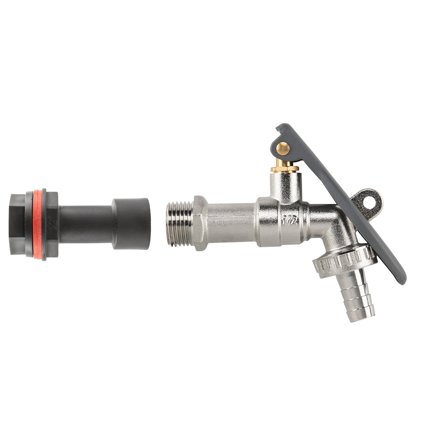 Water Butt Extension Kit 1/2in with Lever Tap Hose Barb and Lever Lock