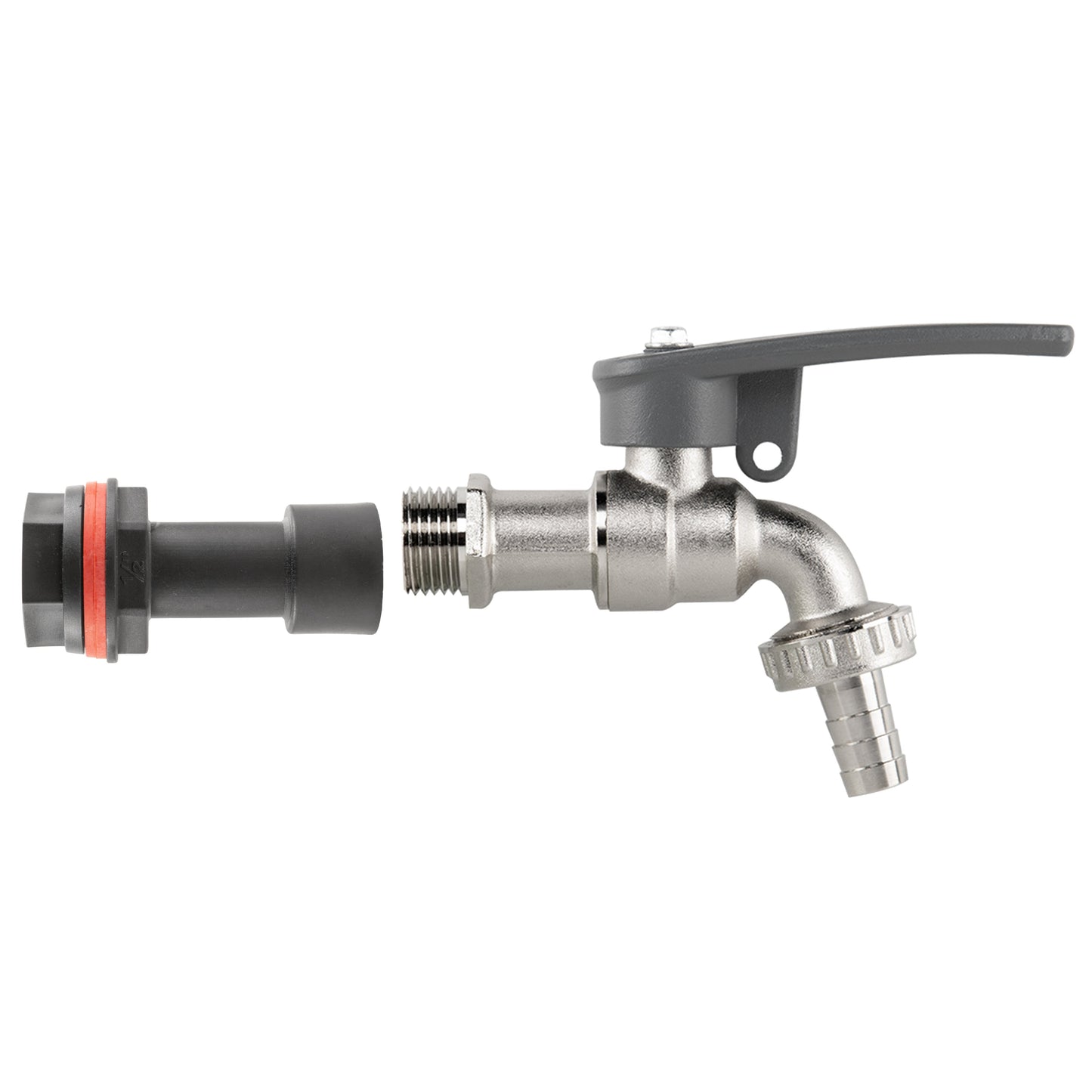 Water Butt Extension Kit 1/2in with Lever Tap Hose Barb and Side Lock