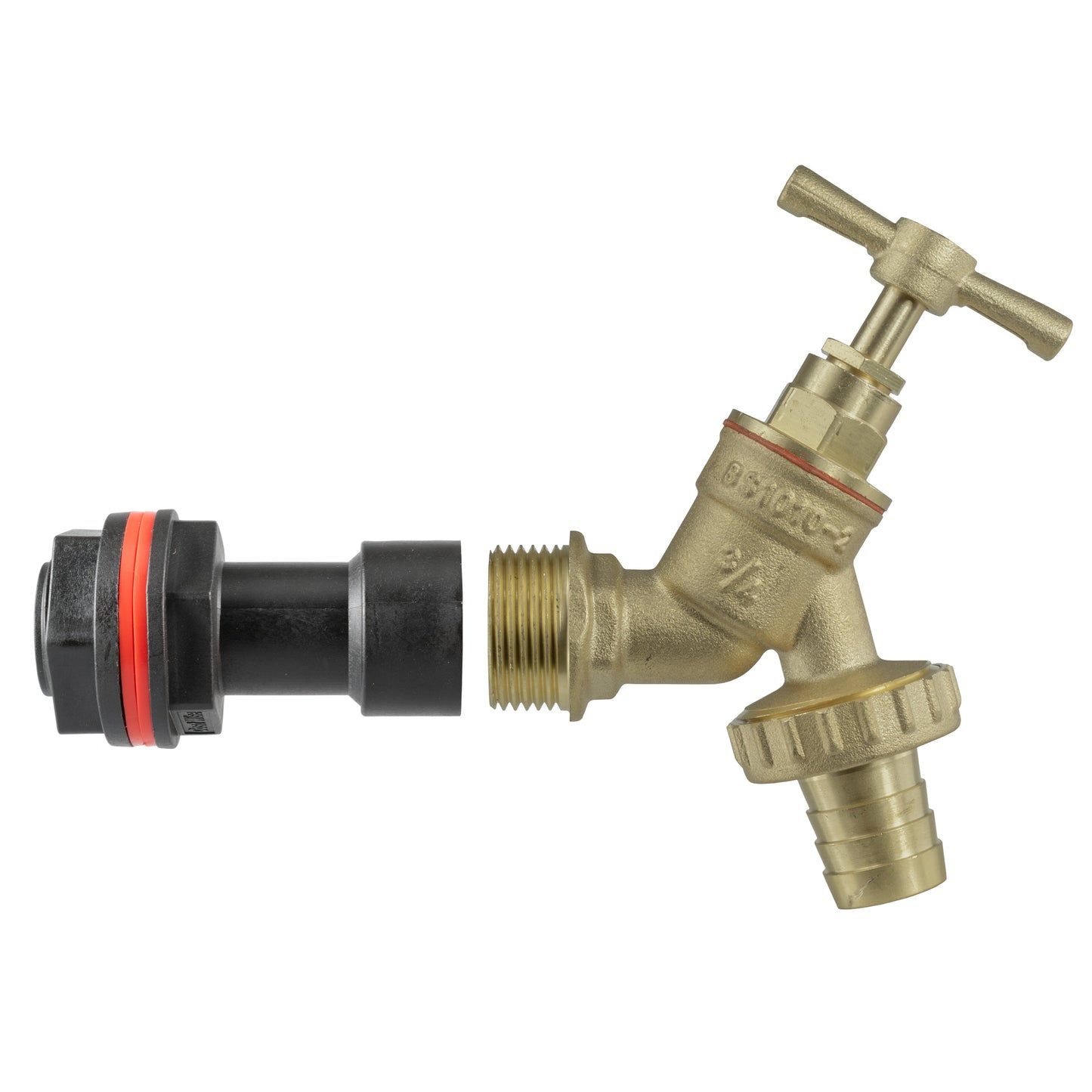 Water Butt Extension Kit 3/4in with Brass Barbed Tap and Drill Bit Tap Adapter