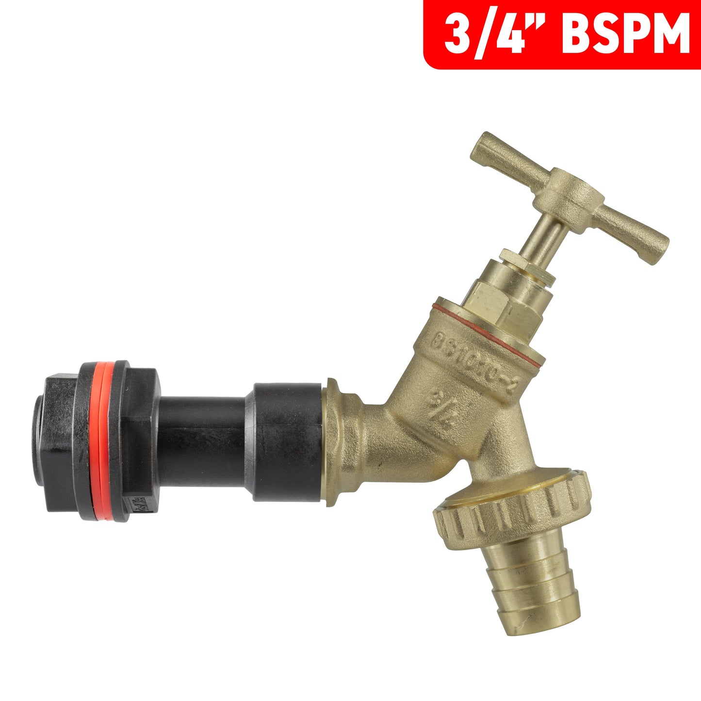 Water Butt Extension Kit 3/4in with Brass Barbed Tap and Drill Bit Tap Adapter