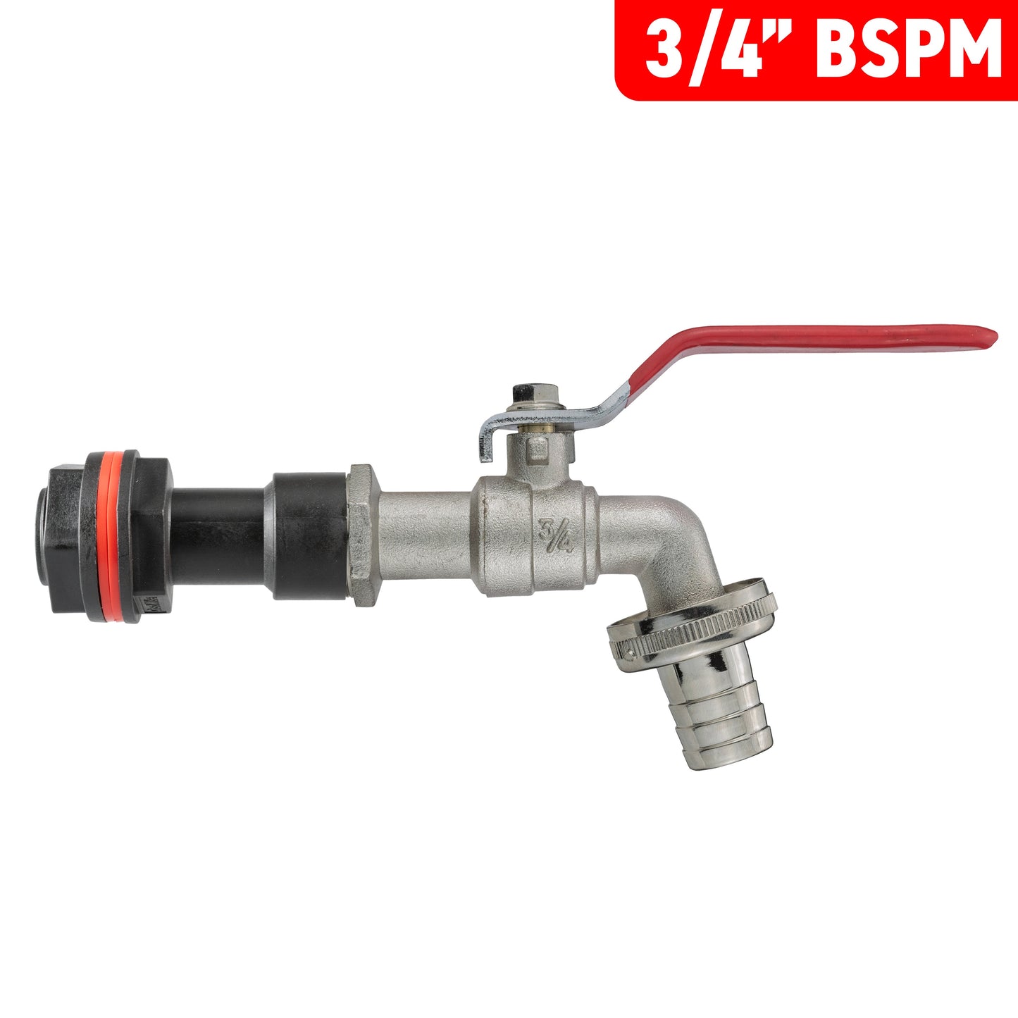 Water Butt Extension Kit 3/4in with Barbed Lever Tap and Drill Bit Tap Adapter