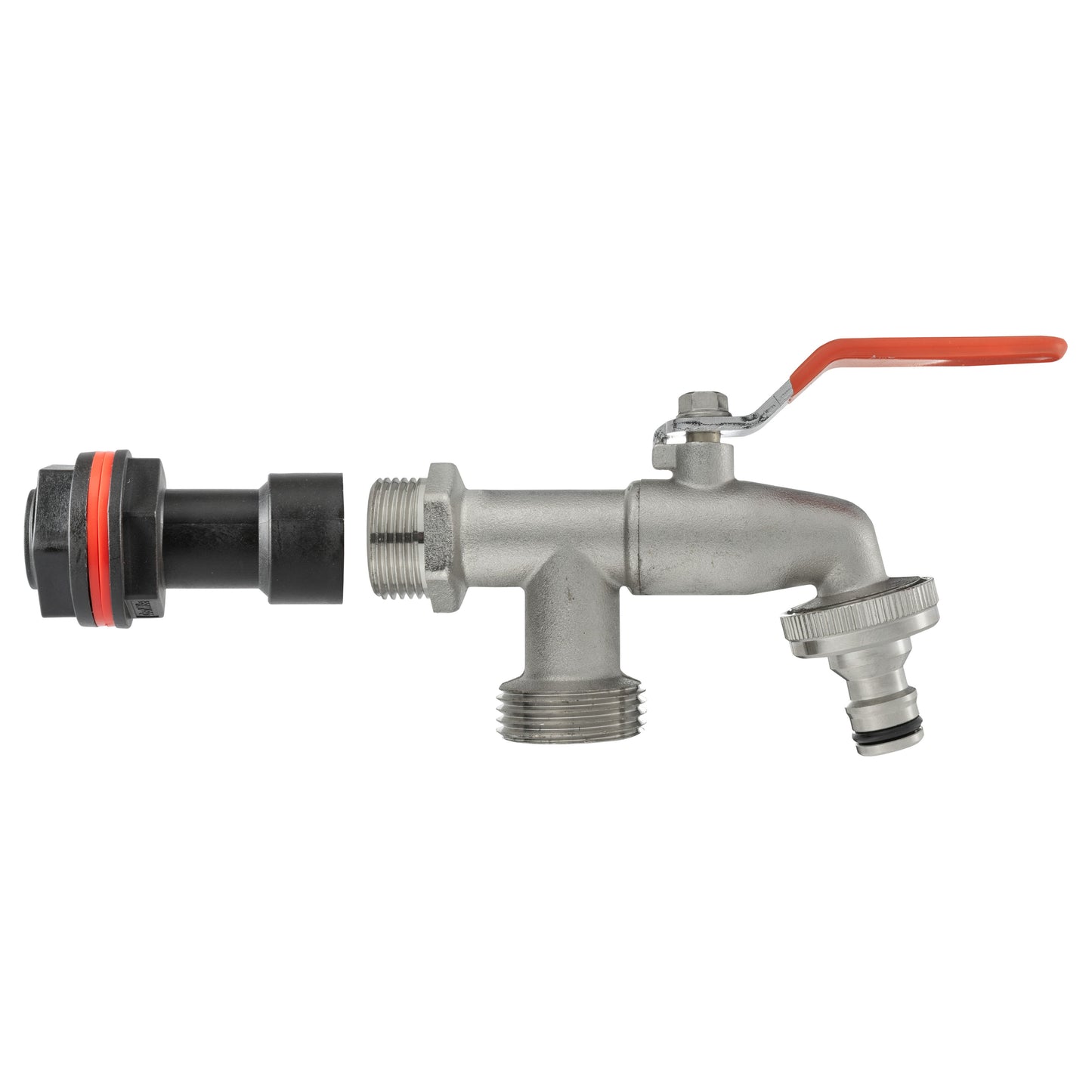 Water Butt Extension Kit 3/4in with Double Tap and Drill Bit for Water Connector