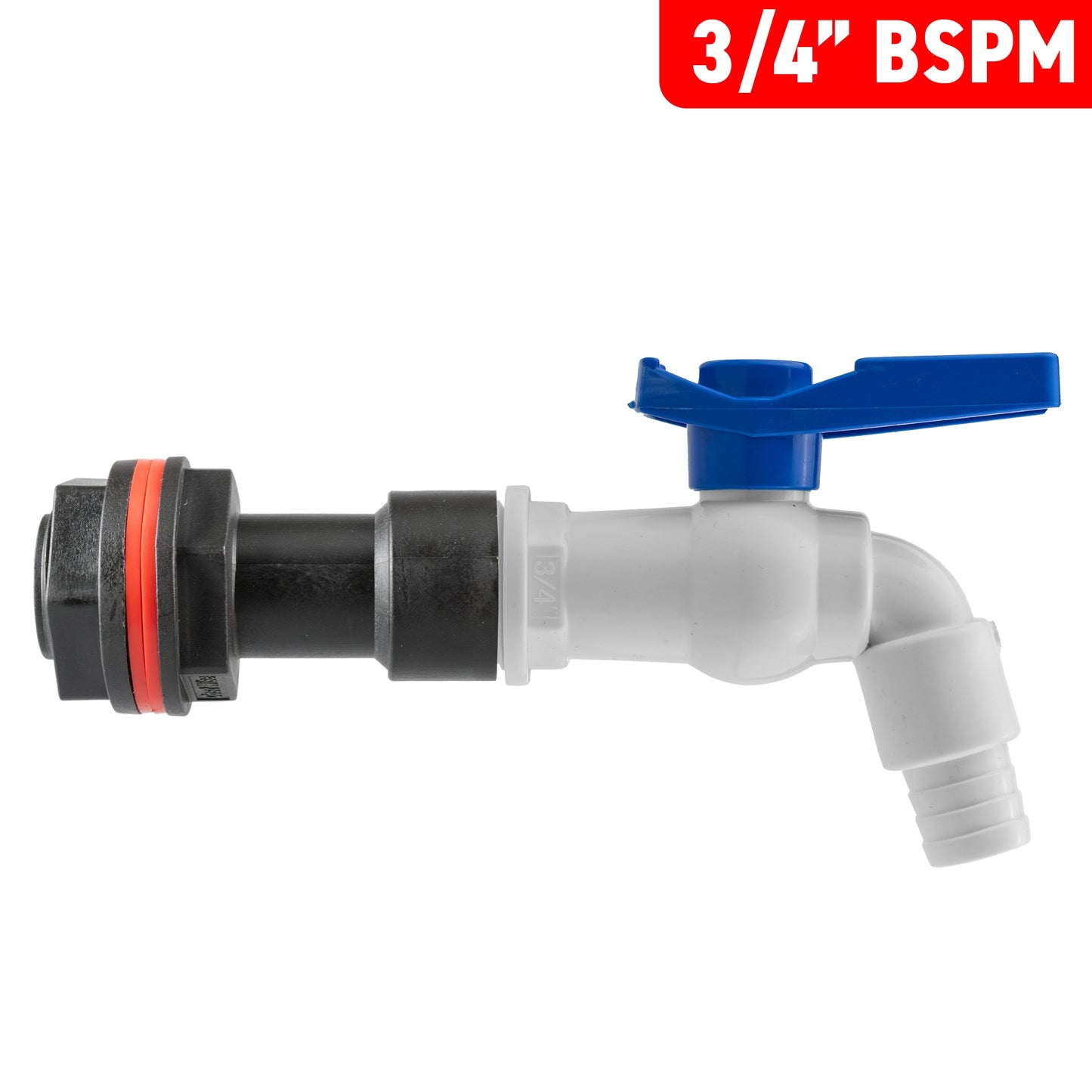 Water Butt Extension Kit 3/4in with White PVC Tap and Drill Bit Garden Hose Pipe