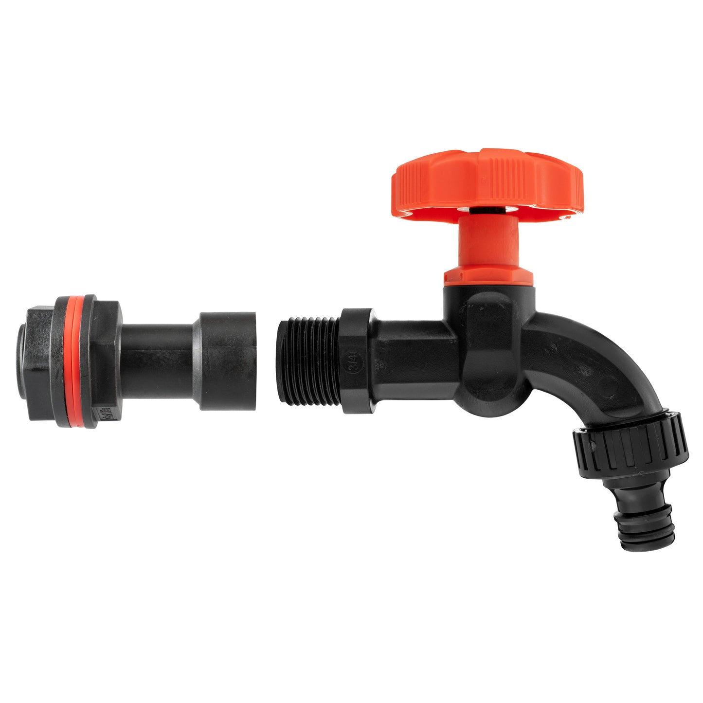 Water Butt Extension Kit 3/4in with Black Dial Tap and Drill Bit Water Connector