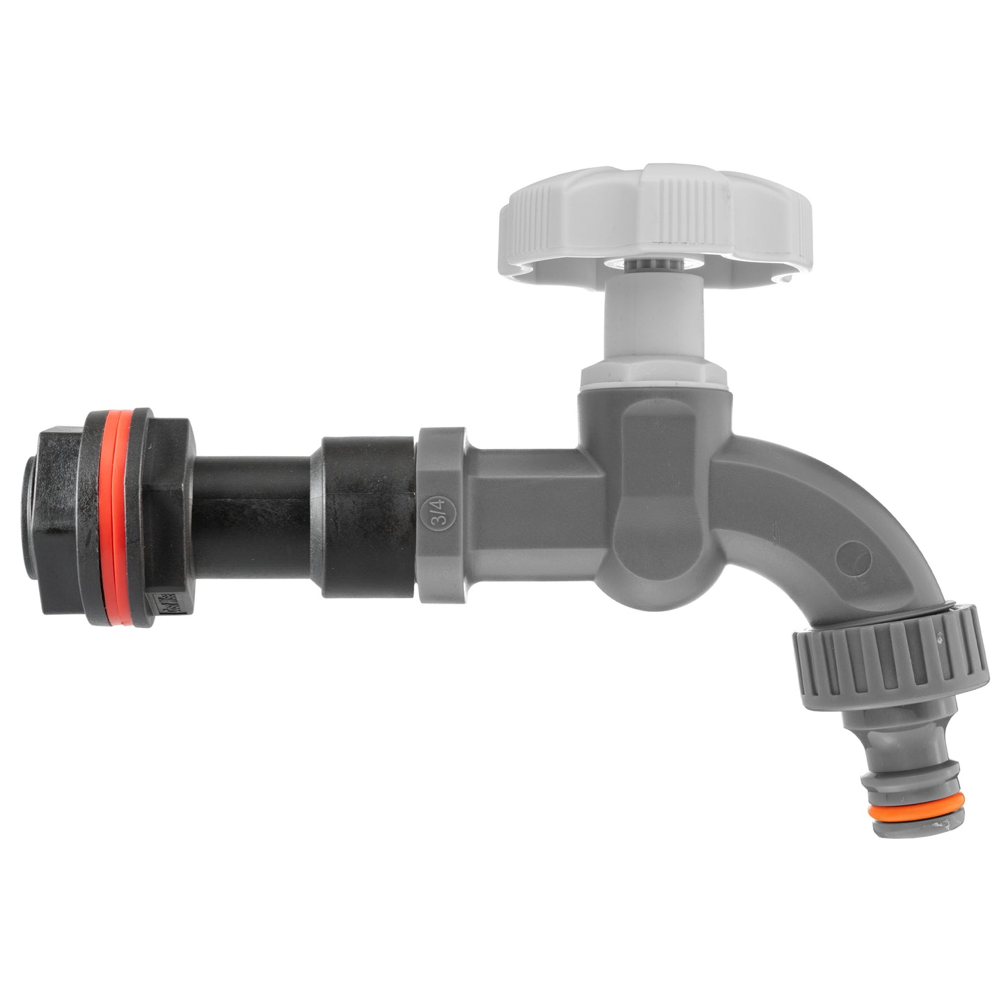 Water Butt Extension Kit 3/4in with Grey Dial Tap Hose Connector Set Tap Adapter