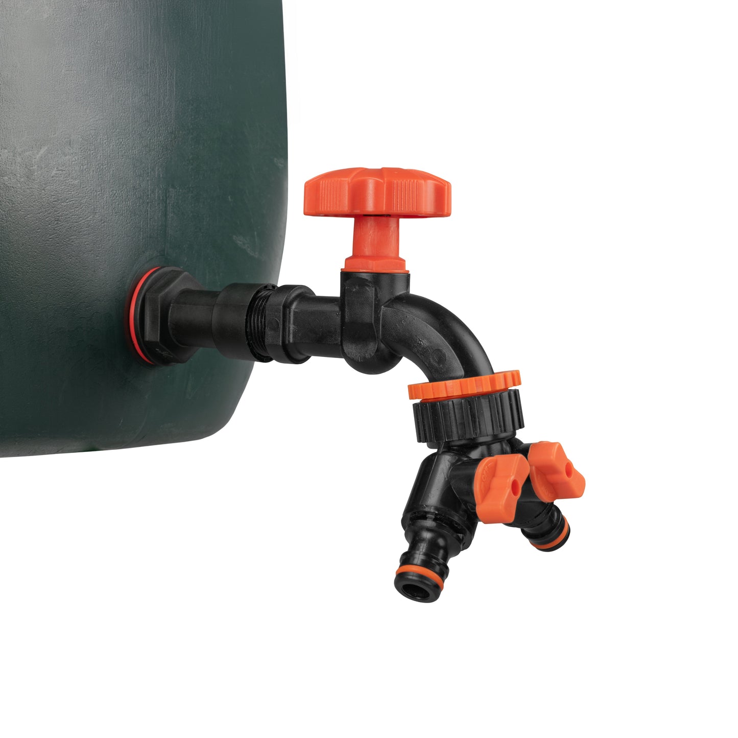 Water Butt Extension Kit 3/4in with Black Dial Tap + Two-Way Splitter