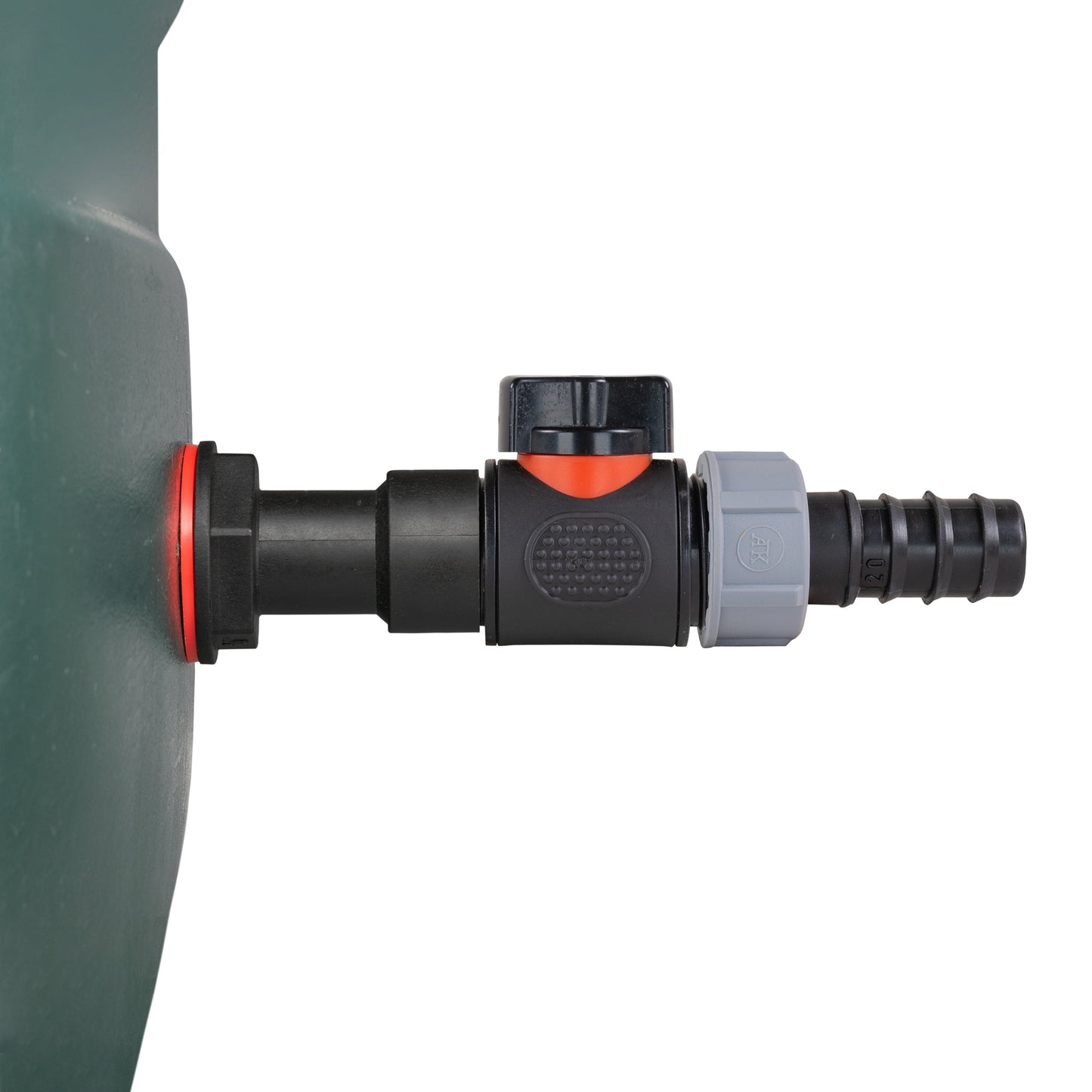 Water Butt Extension Kit 3/4in with In-Line Valve + 20mm Barb and Drill Bit