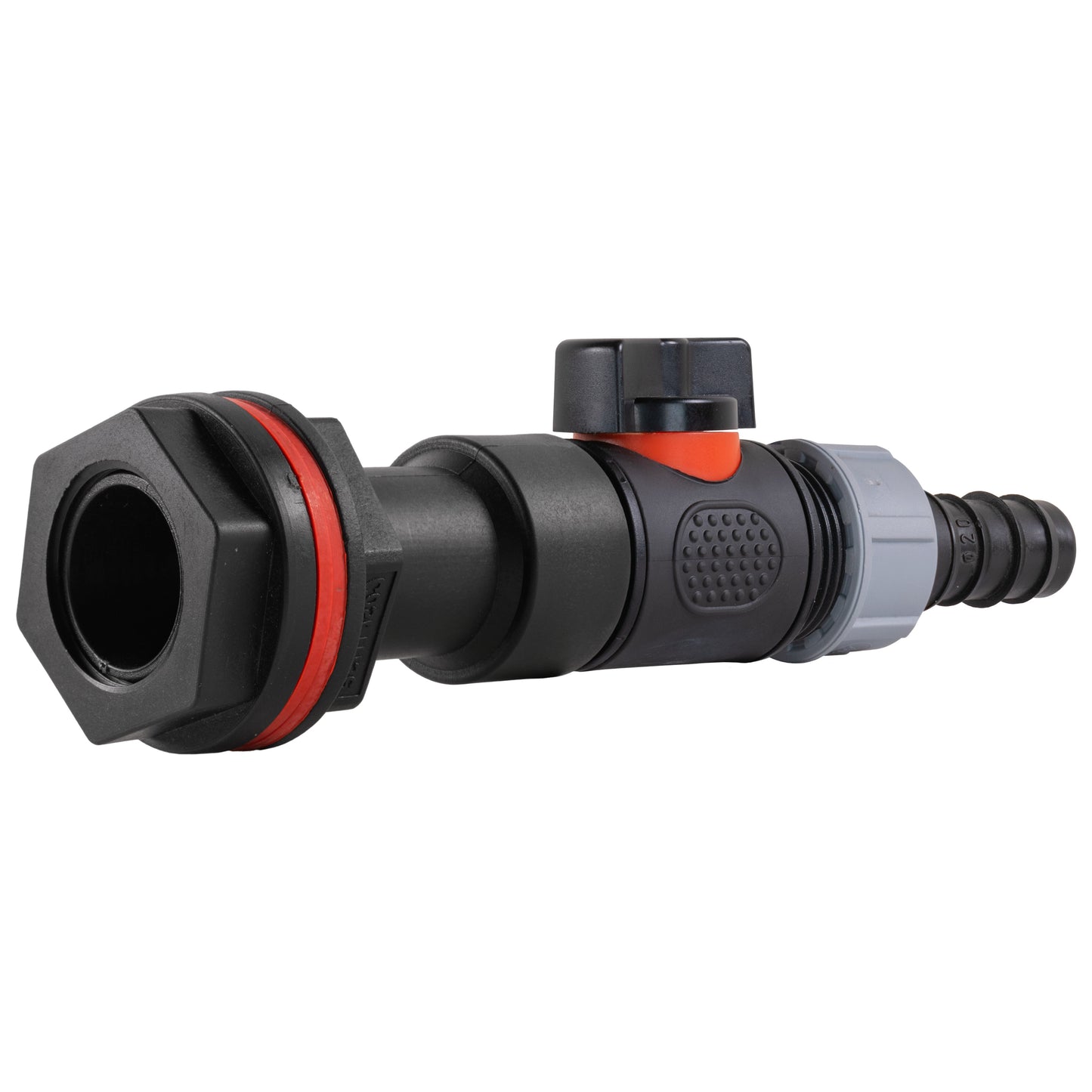 Water Butt Extension Kit 3/4in with In-Line Valve + 20mm Barb Hose Connector Set