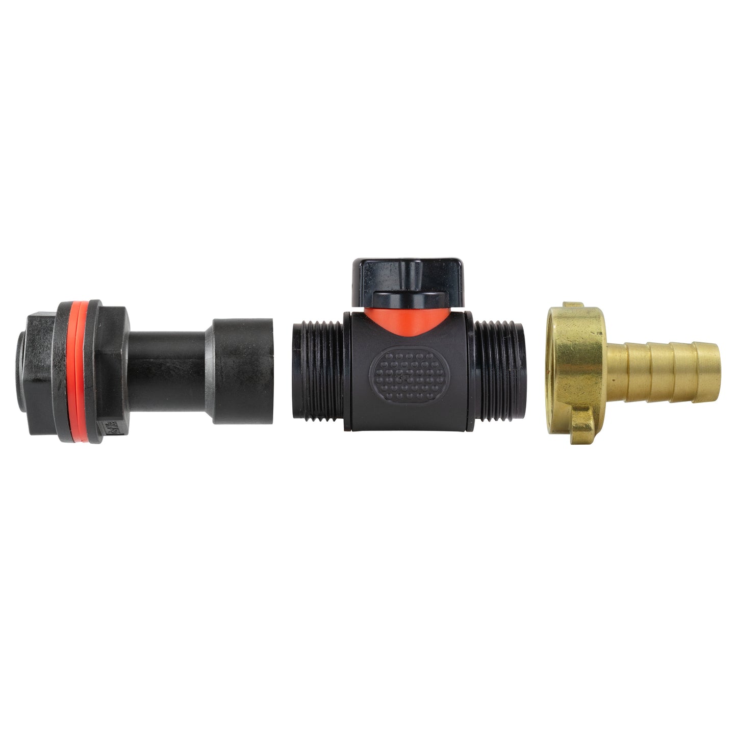 Water Butt Extension Kit 3/4in with In-Line Valve + Brass 1/2in Barb