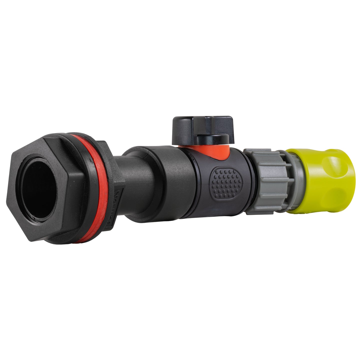 Water Butt Extension Kit 3/4in with In-Line Valve + Female Quick Connector Lime