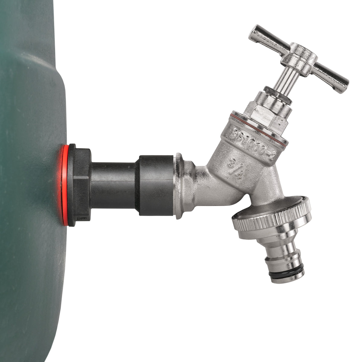 Water Butt Extension Kit 3/4" with Nickel Plated Quick Connect Tap and Drill Bit