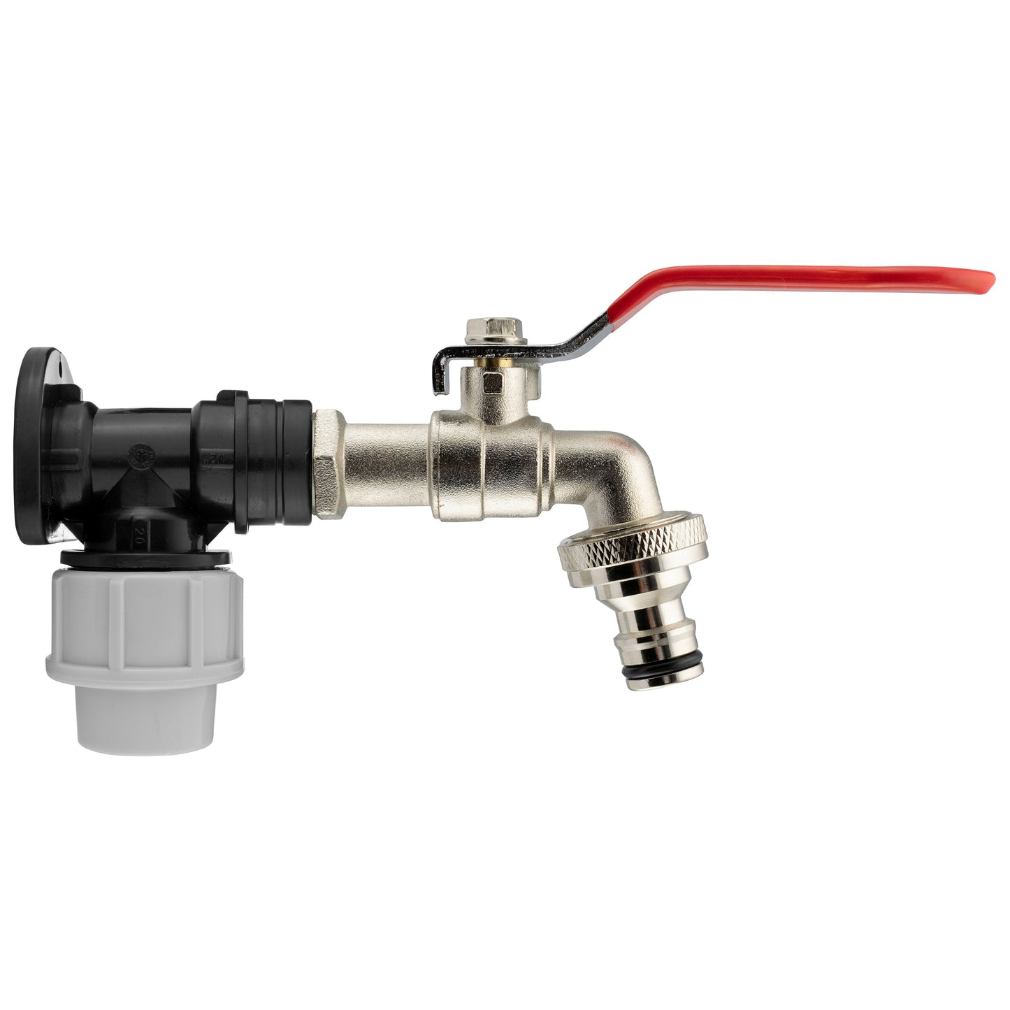 Wall Flange Kit 20mm MDPE - Lever Tap and Snap On BSP Thread Fitting Tap Adapter