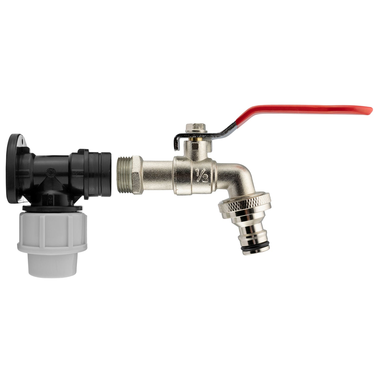 Wall Flange Kit 20mm MDPE - Lever Tap and Snap On BSP Thread Fitting Tap Adapter