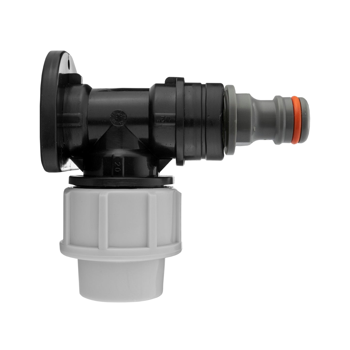 Wall Flange Kit 20mm MDPE - Snap-On Male Outdoor Watering Kit Hose Connector Set