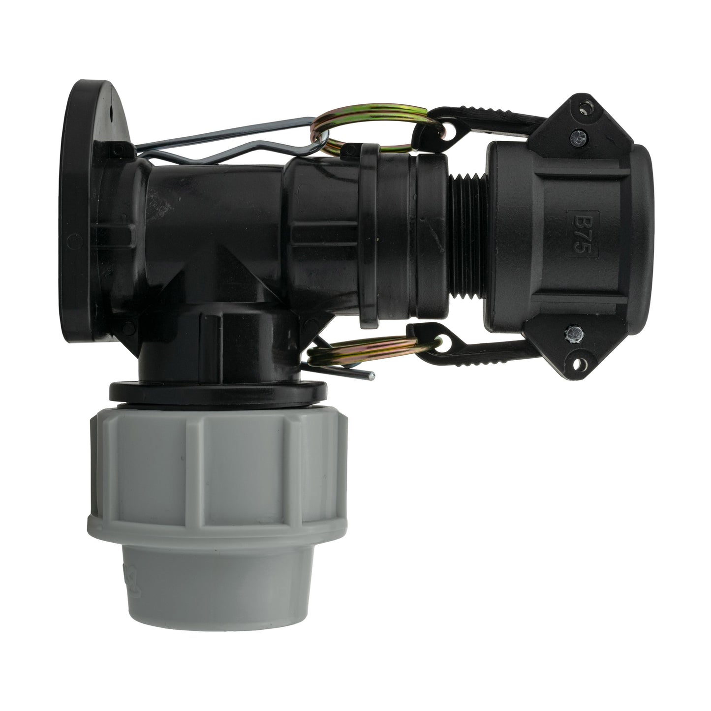 Wall Flange Kit 25mm MDPE + 3/4in Camlock Type B MDPE Pipe Connector Tap Adapter