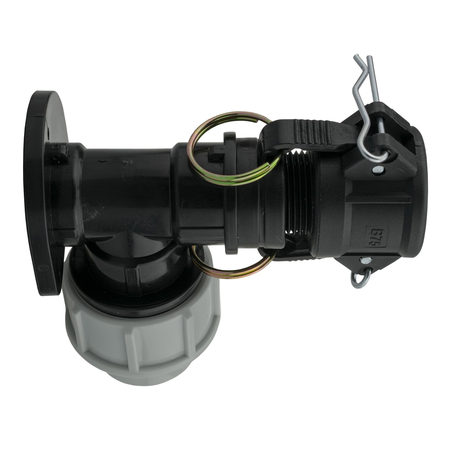 Wall Flange Kit 25mm MDPE + 3/4in Camlock Type B MDPE Pipe Connector Tap Adapter