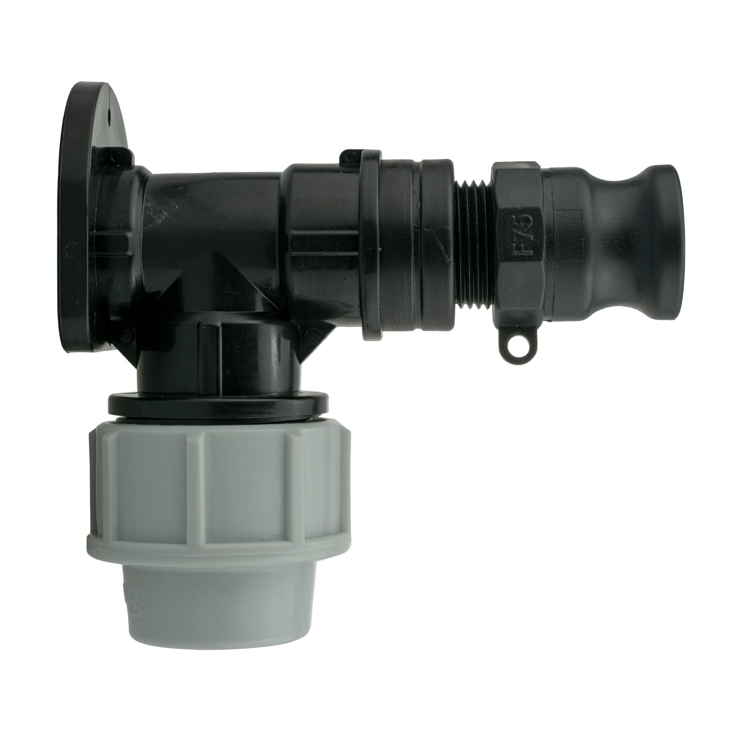 Wall Flange Kit 25mm MDPE + 3/4in Camlock Type F MDPE Pipe Connector Tap Adapter