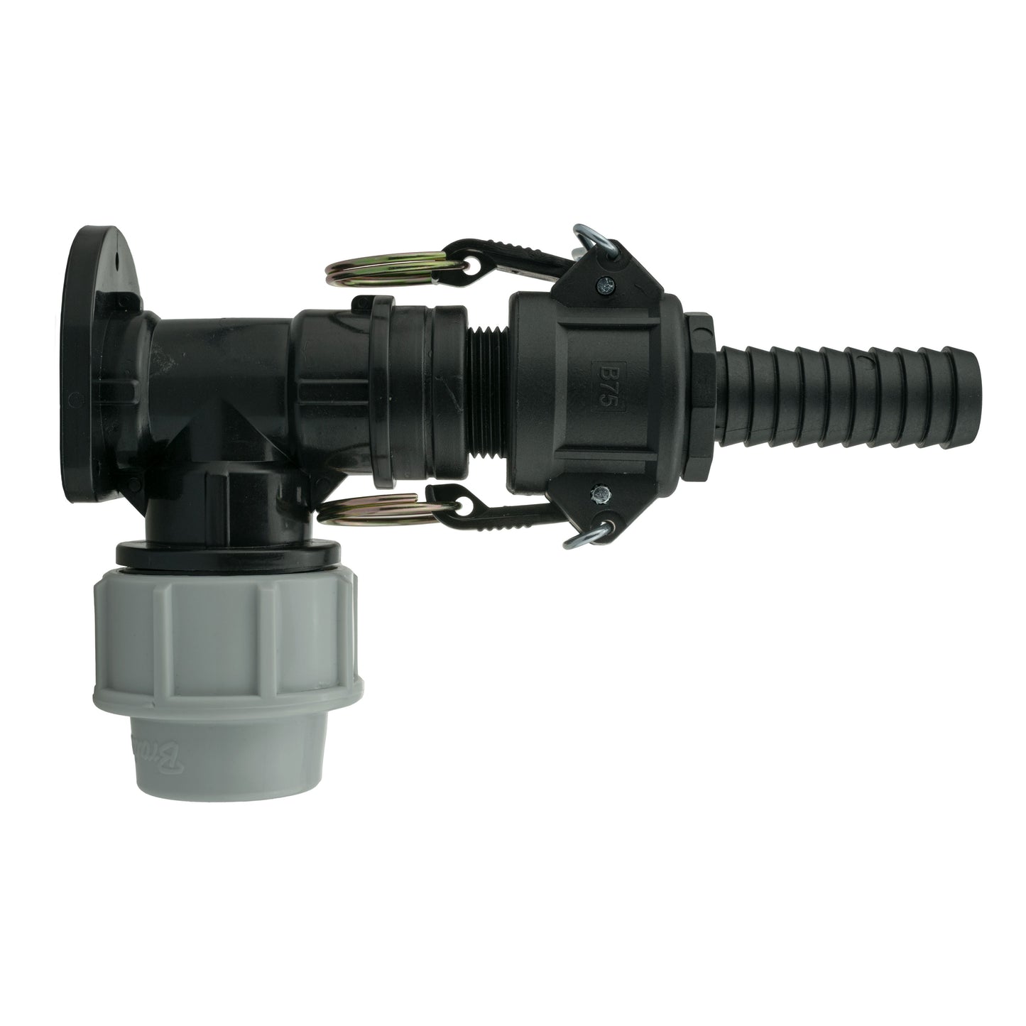 Wall Flange Kit 25mm MDPE + 3/4in Camlock Type B+E Hose Pipe Fitting Tap Adapter