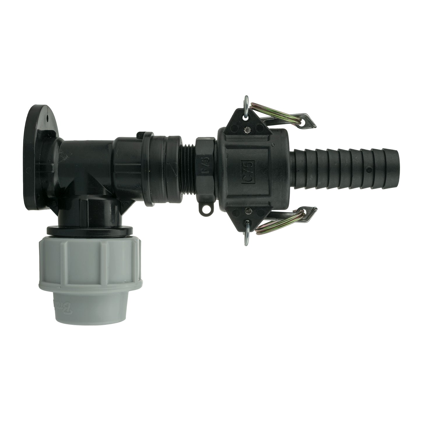 Wall Flange Kit 25mm MDPE + 3/4in Camlock Type F+C Hose Pipe Fitting Tap Adapter