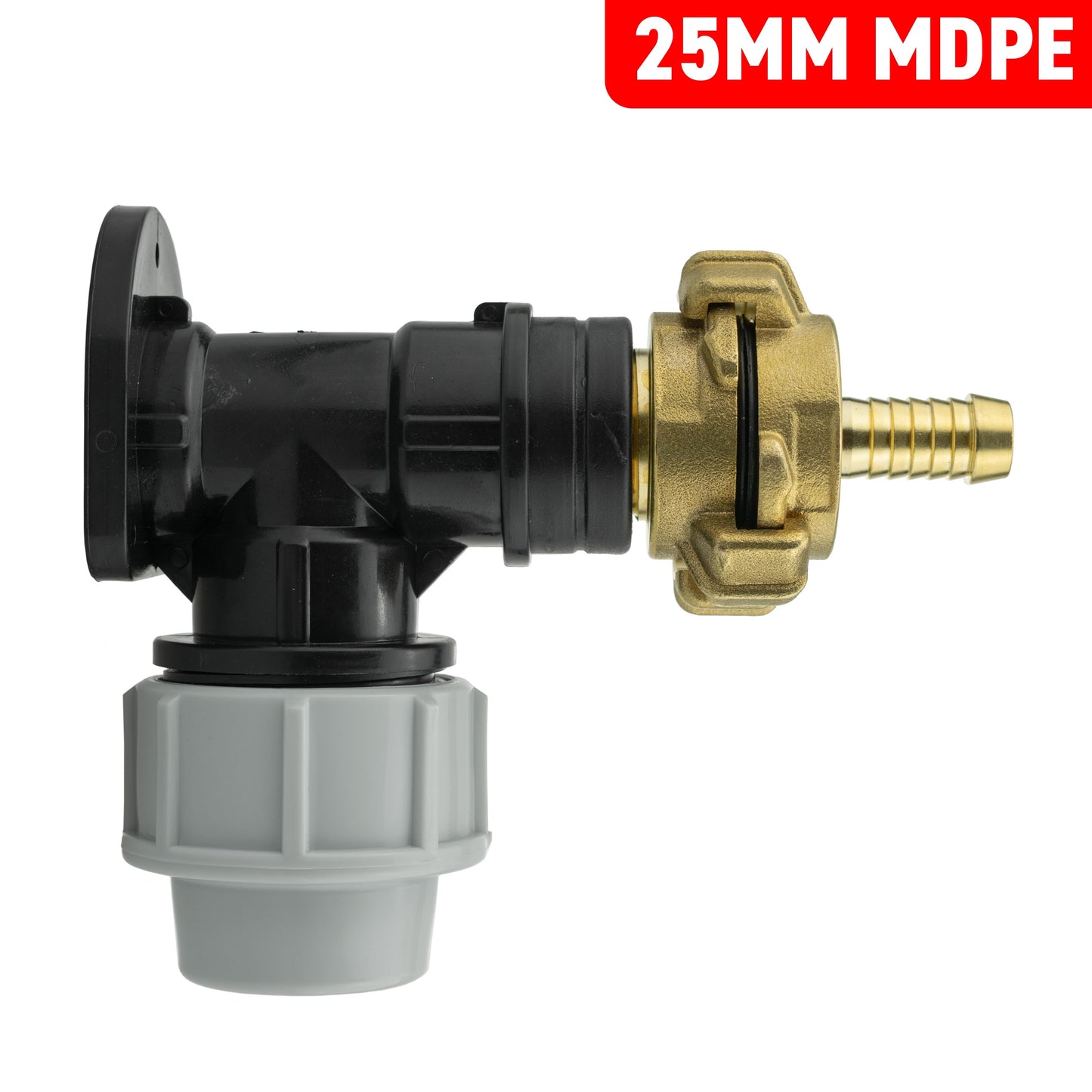 Wall Flange Kit 25mm MDPE + 13mm Barbed Geka Set Hose Pipe Fitting Claw Coupling