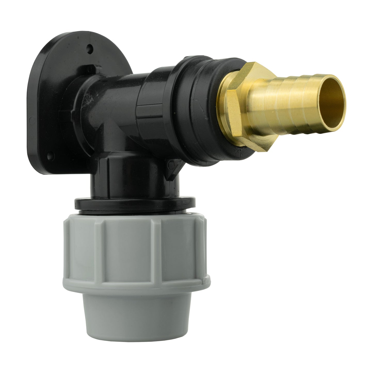 Wall Flange Kit 25mm MDPE + 19mm Brass Barb BSP Thread Fitting Hose Pipe Fitting