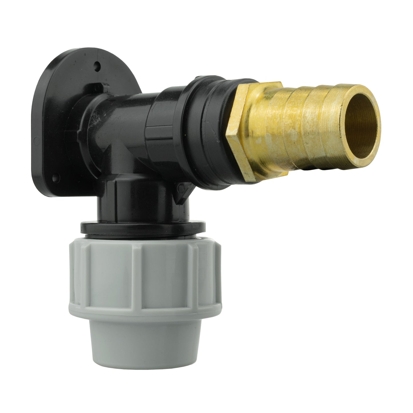 Wall Flange Kit 25mm MDPE + 25mm Brass Barb Garden Hose Pipe Brass Water Fitting
