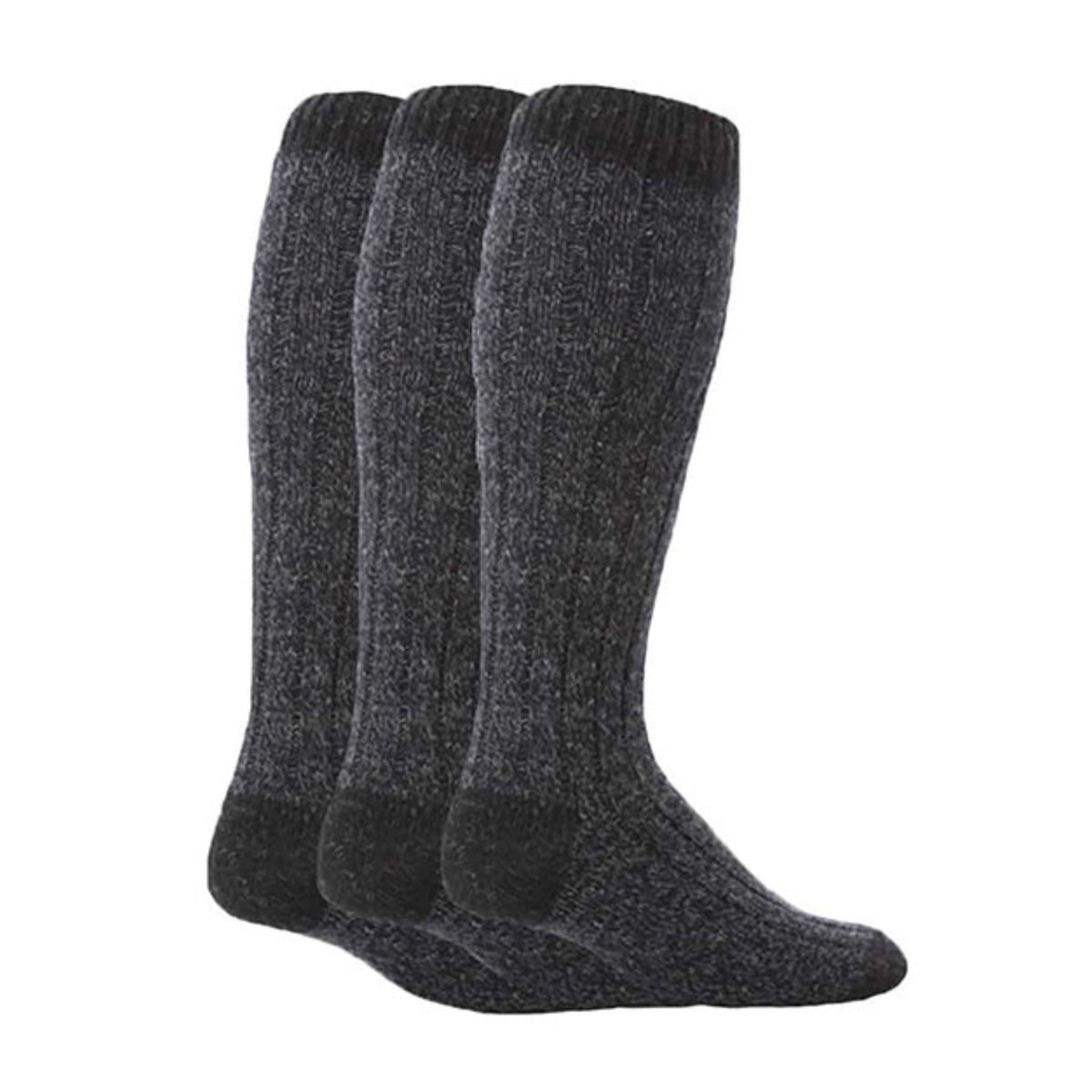3 Pack Mens Extra Long Knee High Knitted Wool Boot Socks